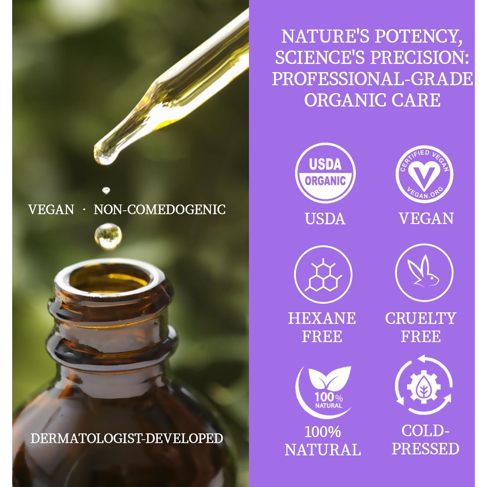 Mmpang Organic Face Oil With Rosehip, Frankincense, Pomegranate & Vitamin E - Usda Certified Cold Pressed 100% Natural Anti-Aging Facial Oil For Moisturizing, Brightening & Youthful Glow - 1Oz / 30Ml