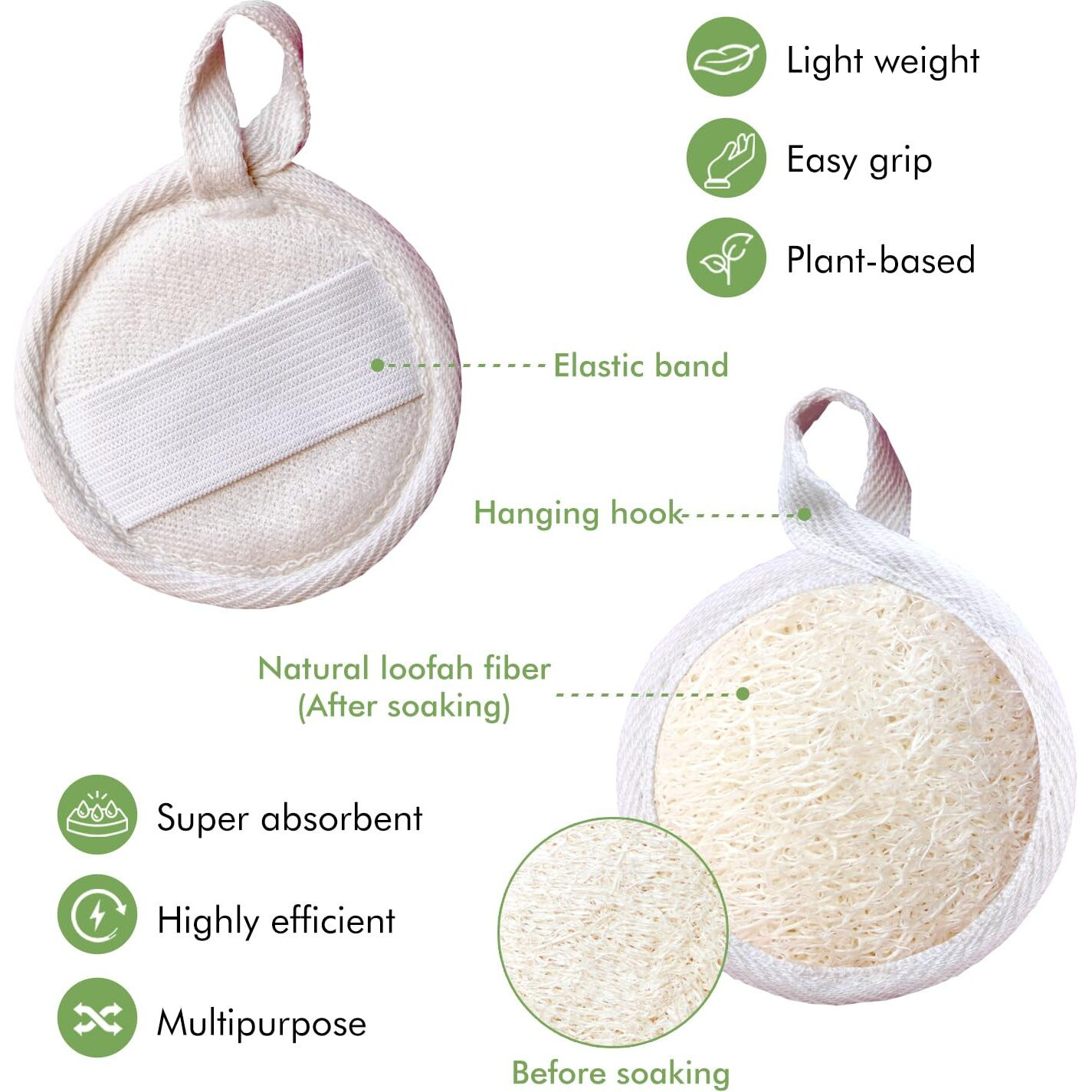 12 Pack Natural Loofah Face Scrubber & Exfoliator, Organic Exfoliating Facial Scrub Pads And Sponges For Women & Men