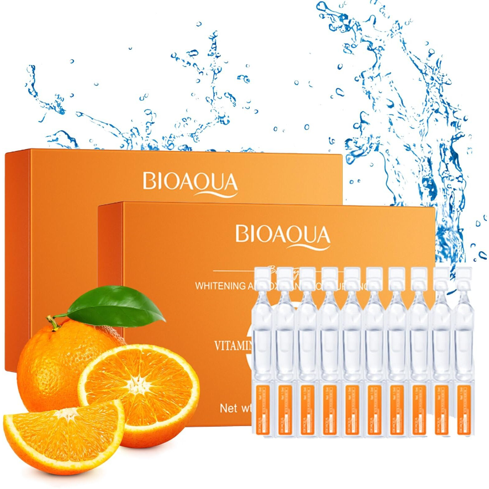 Vitamin C Serum For Face With Hyaluronic Acid - 1.5Ml X 60Pcs, Brightening Hydrating Facial Serum, Travel Size Skincare For Glowing Skin(3.04 Fl Oz (Pack Of 2))