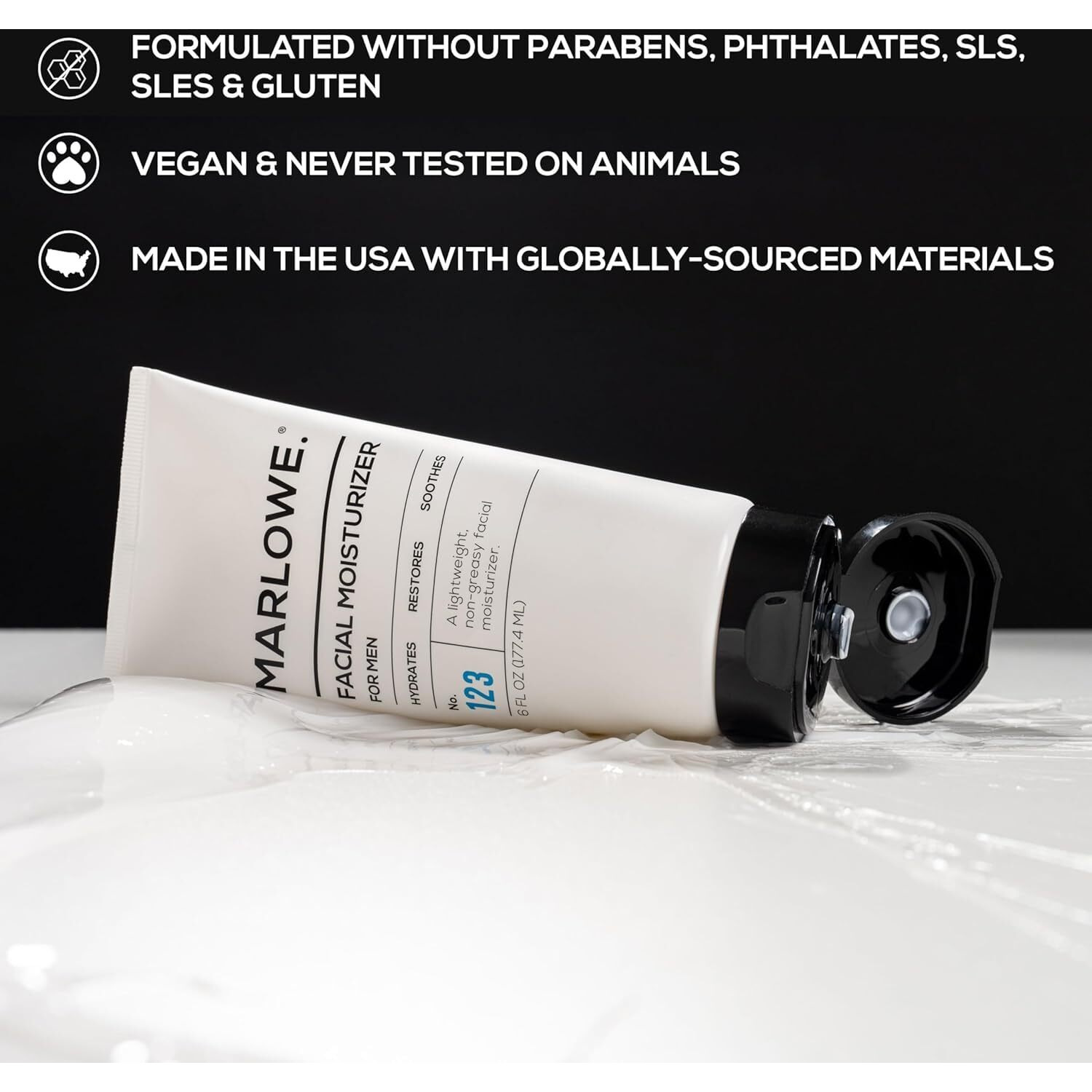 Marlowe. Skin Care Set, No. 122 Facial Scrub 6 Oz & No. 123 Facial Moisturizer 6 Oz With Natural Extracts & Antioxidants, Cleanses, Exfoliates, Hydrates & Soothes