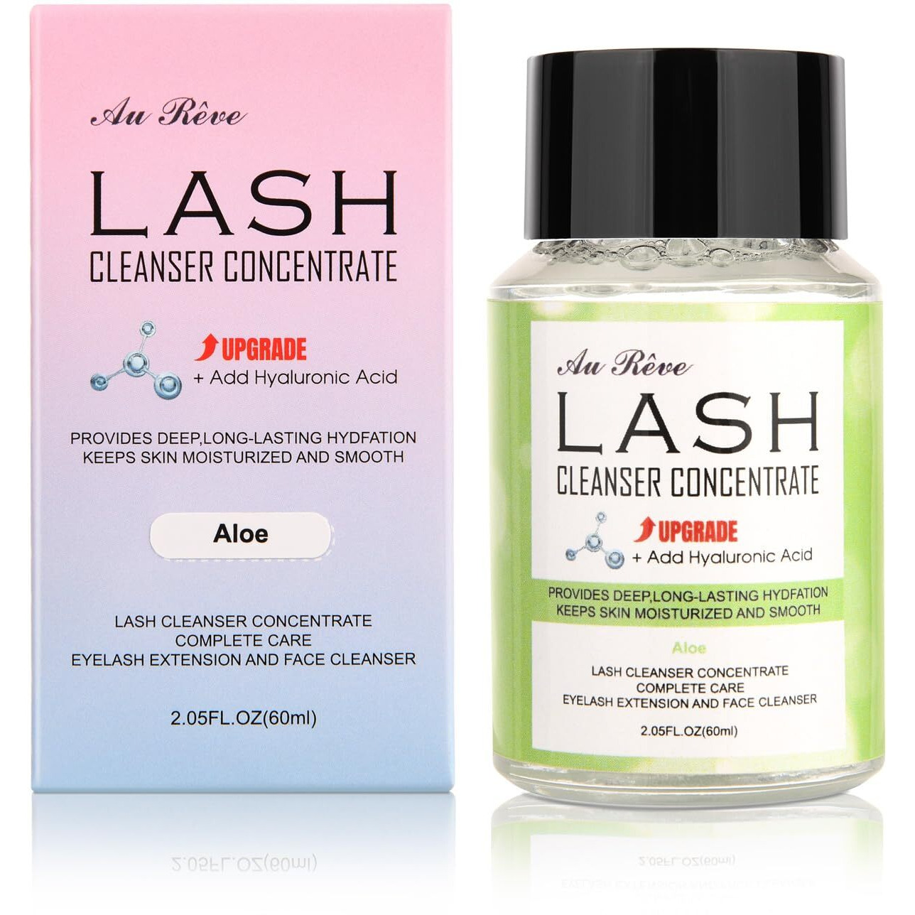 Aureve Lash Shampoo Concentrate 60Ml Lash Cleanser Concentrate Add Hyaluronic Acid Oil-Free Lash Extension Shampoo Perfect For Salon
