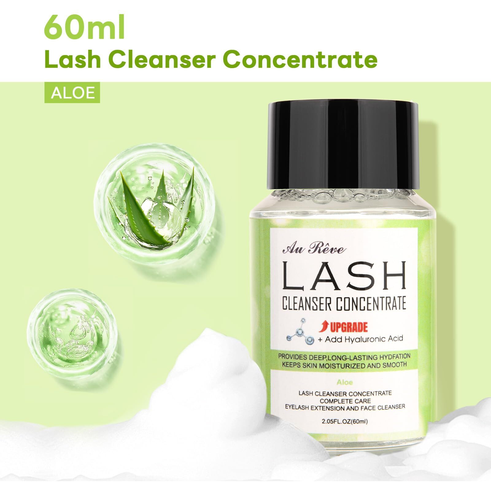 Aureve Lash Shampoo Concentrate 60Ml Lash Cleanser Concentrate Add Hyaluronic Acid Oil-Free Lash Extension Shampoo Perfect For Salon