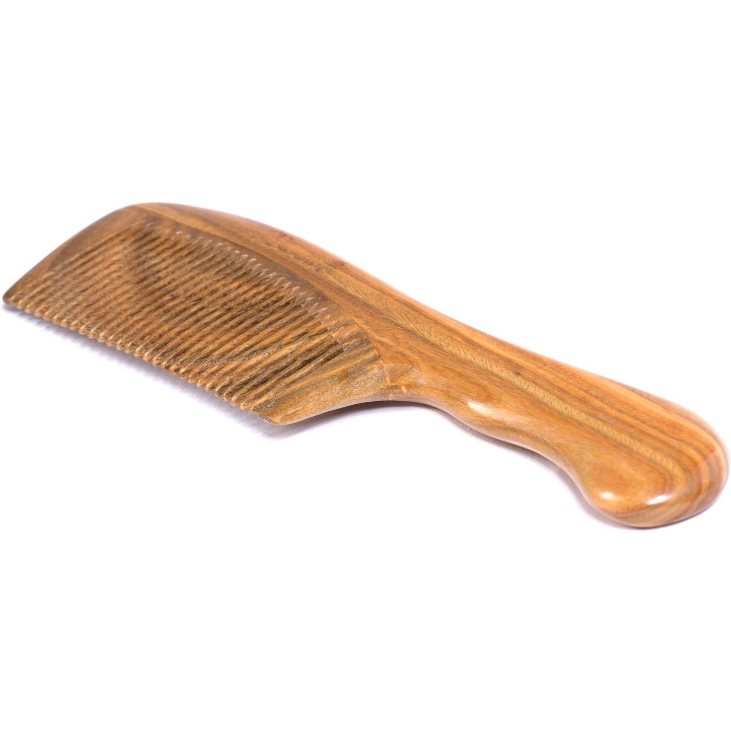Breezelike Green Sandalwood Comb - No Static Fine Tooth Wood Comb - Natural Wooden Hair Comb For Detangling