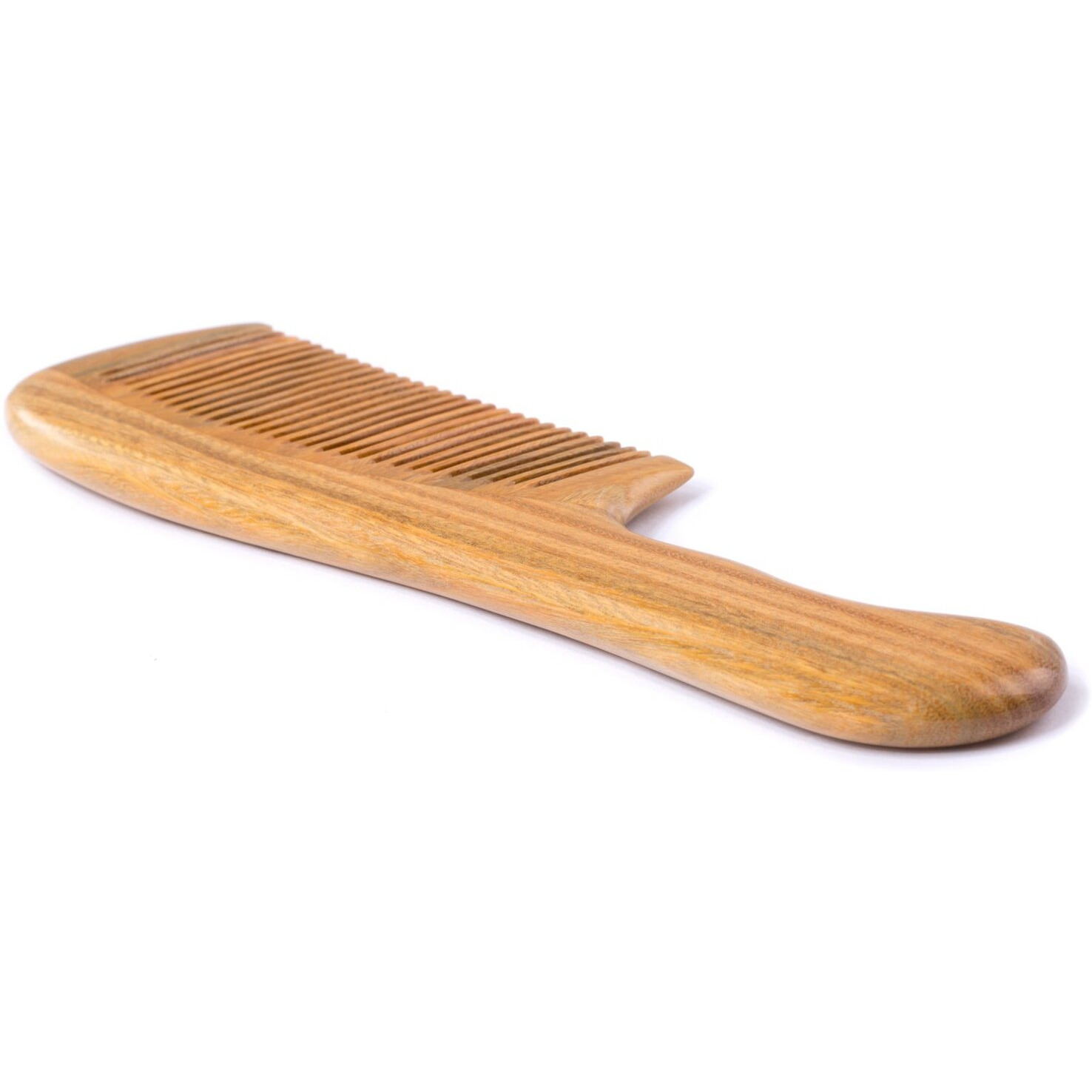 Breezelike Green Sandalwood Comb - No Static Fine Tooth Wood Comb - Natural Wooden Hair Comb For Detangling