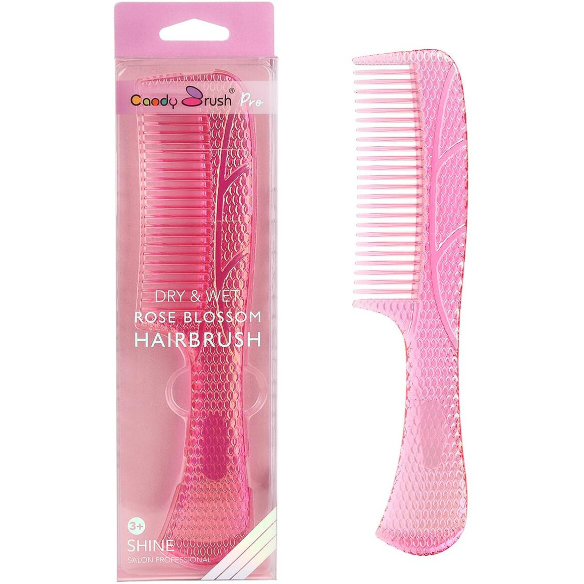 Candybrush Wide Tooth Comb For Women Curly Hair Wet Comb Detangling Girls Long Short Thick Fine Hair Curls Fashion Styling Tool Pink Large