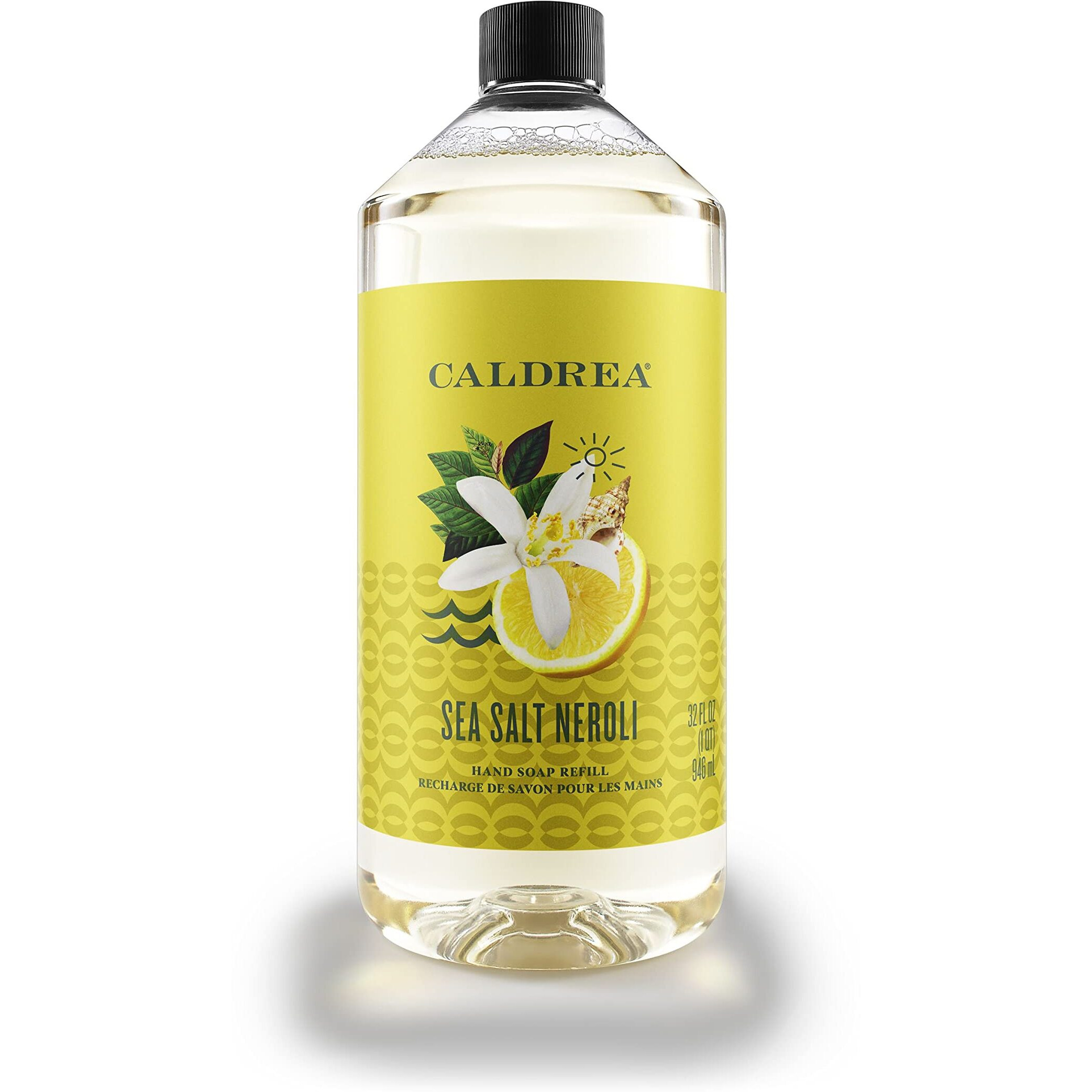 Caldrea Hand Soap Refill, Aloe Vera Gel, Olive Oil And Essential Oils To Cleanse And Condition, Sea Salt Neroli Scent, 32 Oz