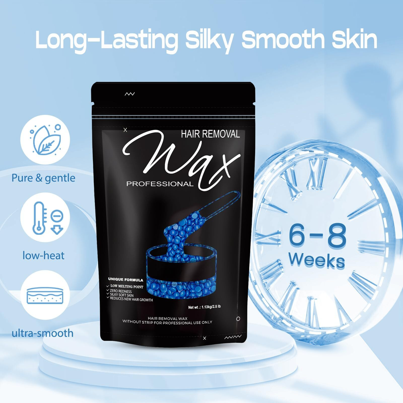 Wax Beads, 2.5Lb Hard Wax Beads, Hard Wax Perfect For Legs, Face, Body, Bikini, And Brazilian Waxing At Home,Wax Beads For Hair Removal, Suitable For Women With Sensitive Skin