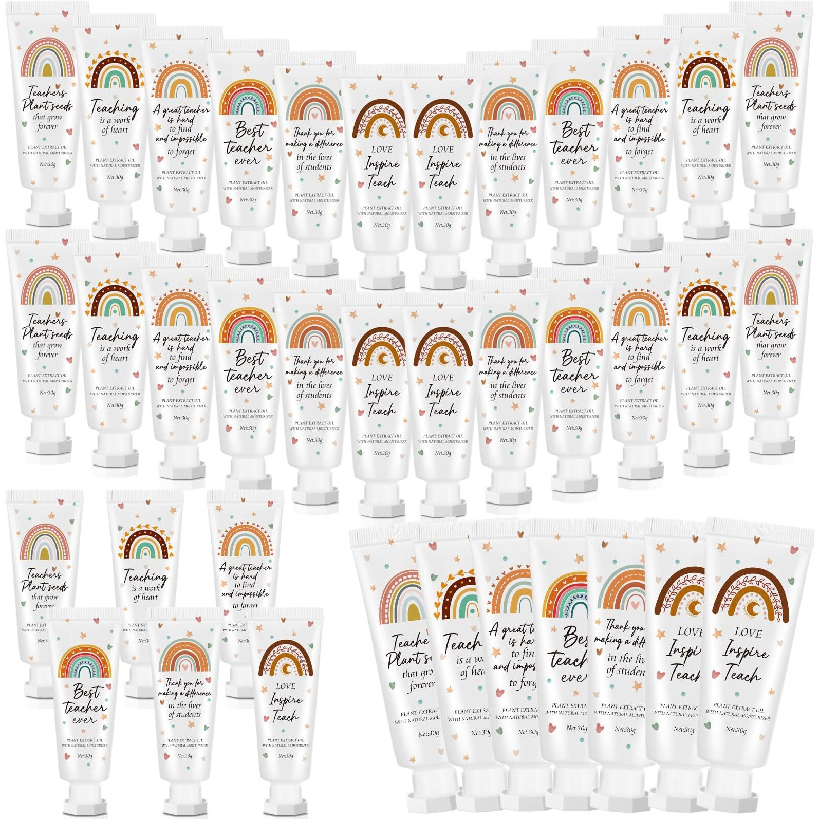 Dansib 24 Pcs Teacher Appreciation Hand Cream Gifts Boho Rainbow 2025 Back To School Thank You Teacher Gifts For Women Travel Size Hand Lotion Cream Christmas Moisturizing