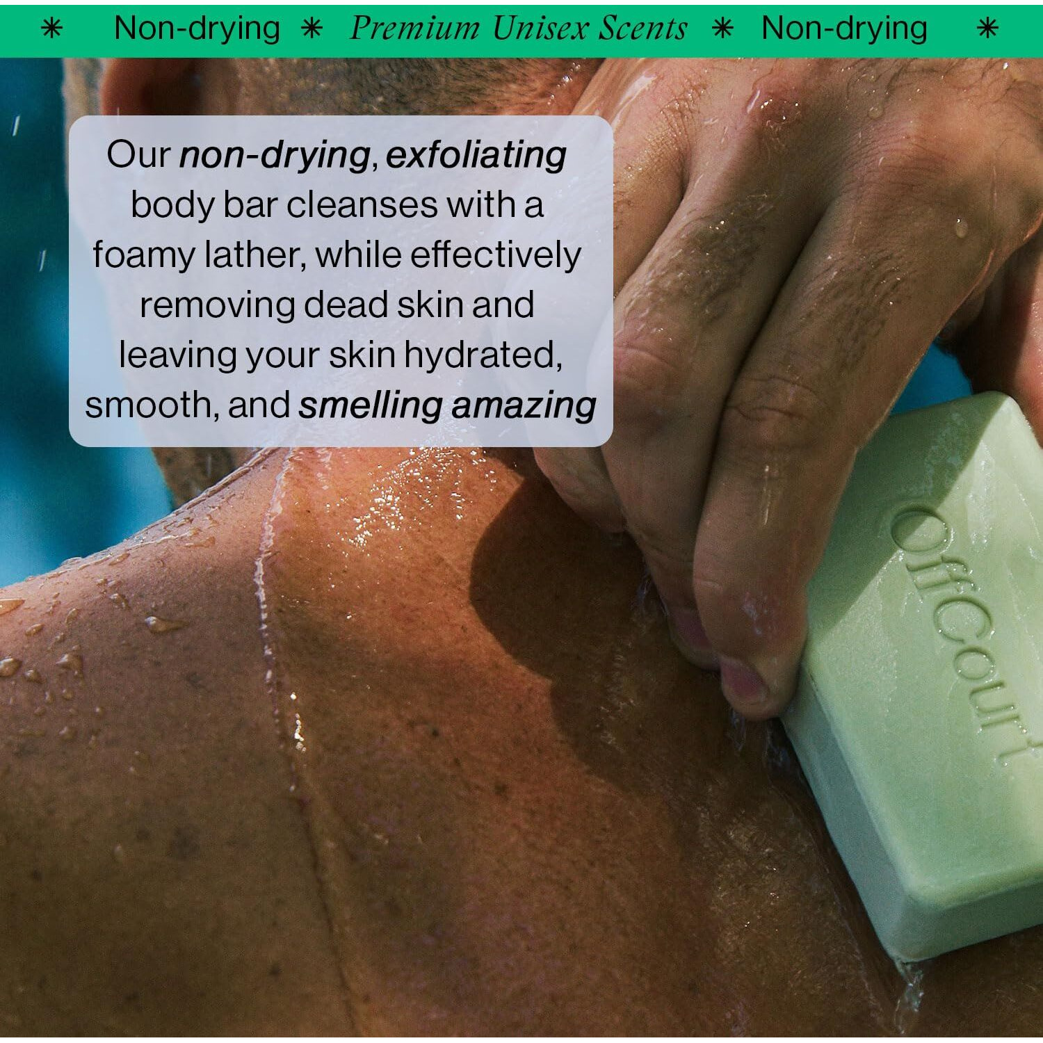 Offcourt Exfoliating Bar Soap - Whole Body, Deep Cleansing And Hydrating Soap For Men & Women - All Skin Types - Non-Drying Bar - Fresh Fig Leaves Scent (5Oz, 3 Pack)