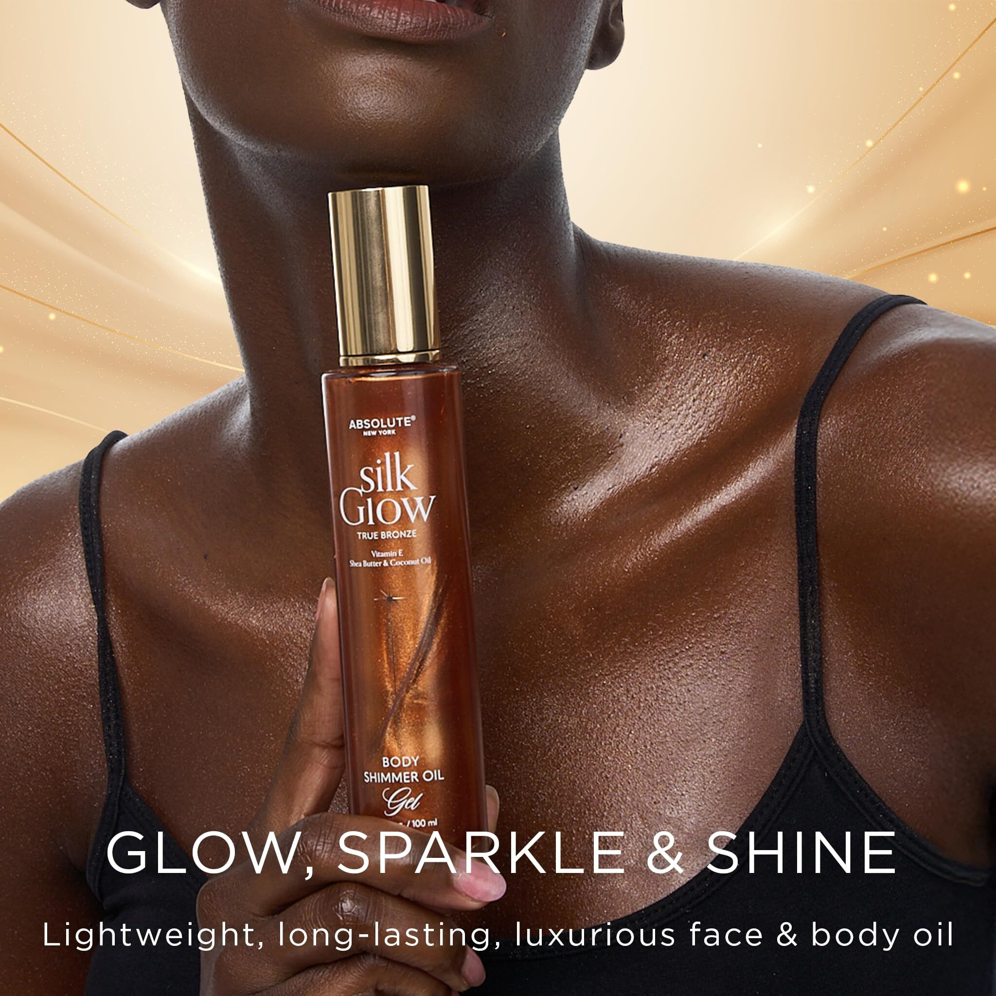 Absolute New York Silk Glow Body Oil Infused With Shea Butter, Coconut Oil, Vitamin E