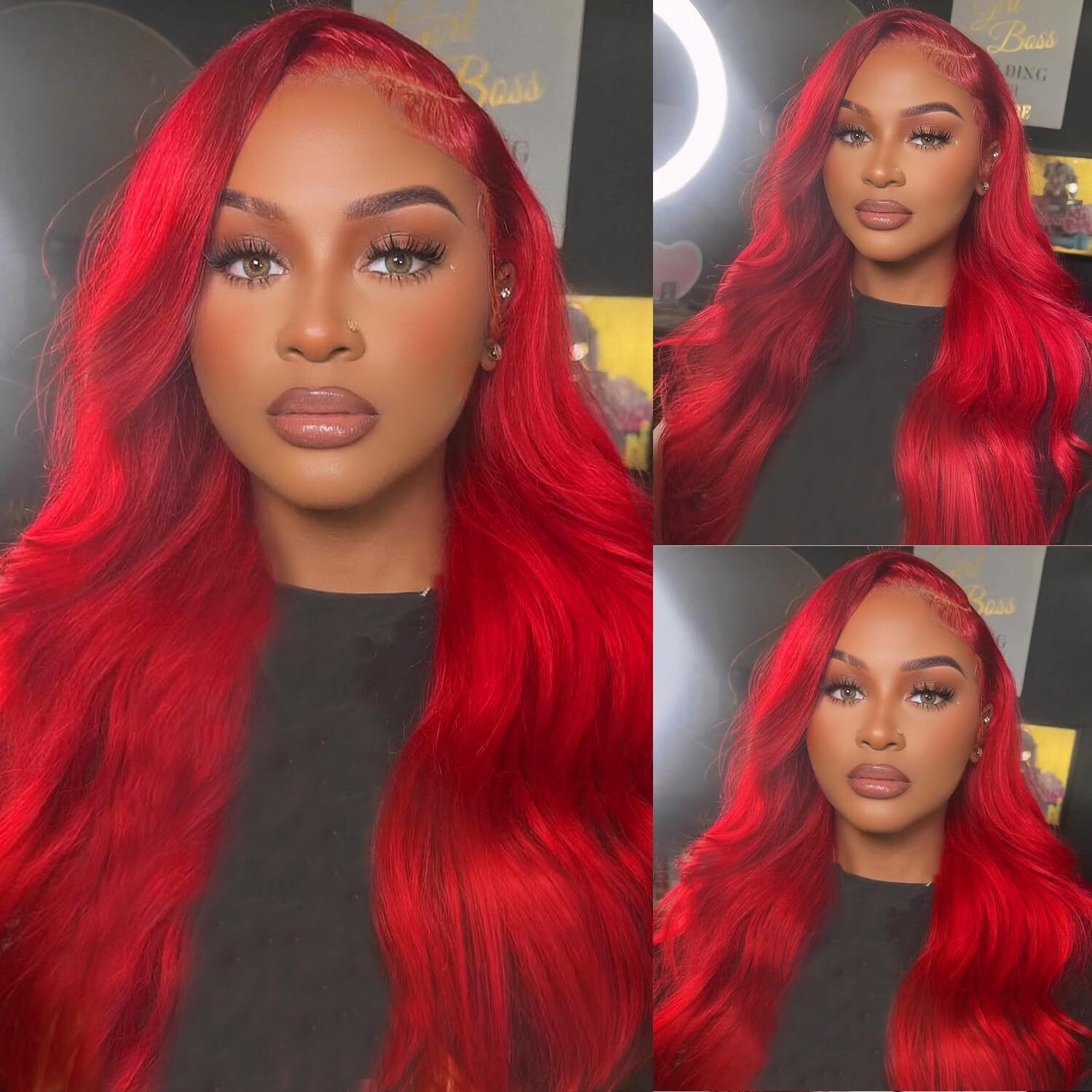 Tyuky 32 Inch Red Lace Front Wigs Human Hair Red Wig 200 Density Red 13X4 Body Wave Hd Lace Front Wigs Human Hair Pre Plucked Lace Frontal Wigs Human Hair
