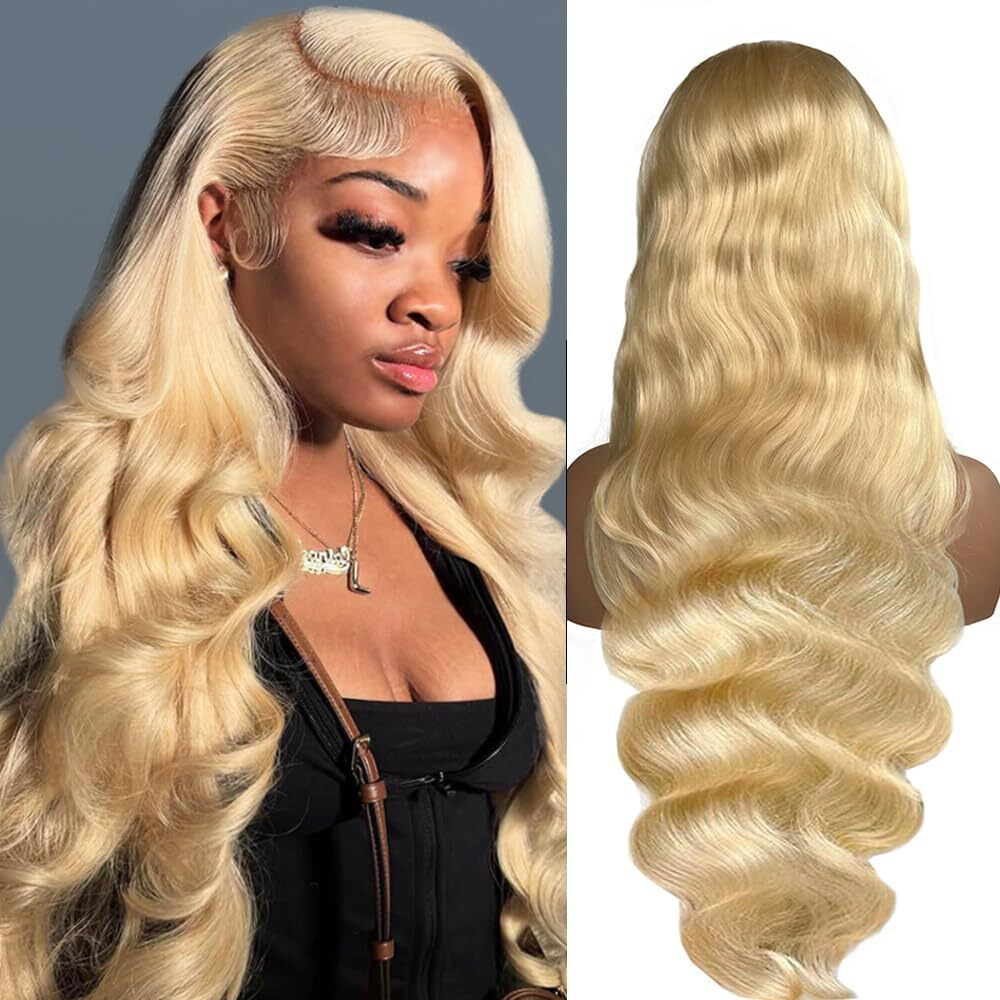 Belaved 28 Inch Wigs Human Hair Blonde Lace Frontal 613 Blonde 13X6 Hd Transparent Curly Real Human Hair 180% Density Body Wave Pre Plucked Glueless Lace Front Wig With Natural Hairline