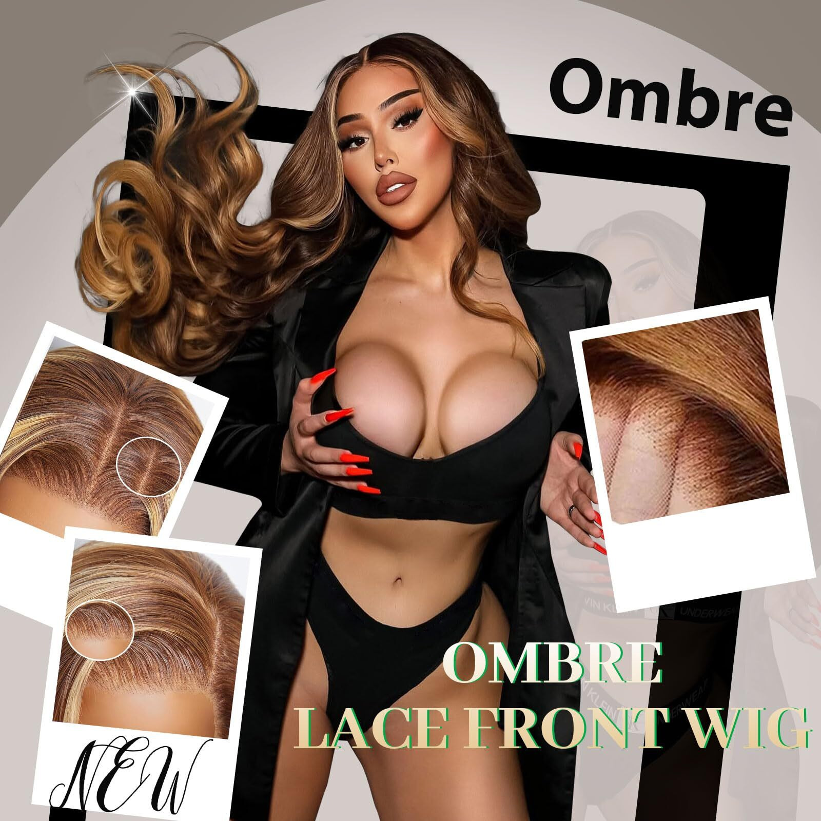 Shciyair Ombre Lace Front Wig Human Hair 13X4 Body Wave Lace Front Wigs Human Hair Pre Plucked Honey Blonde Wig Human Hair 200 Density 4/27 Colored Hd Lace Frontal Wigs For Women 20 Inch