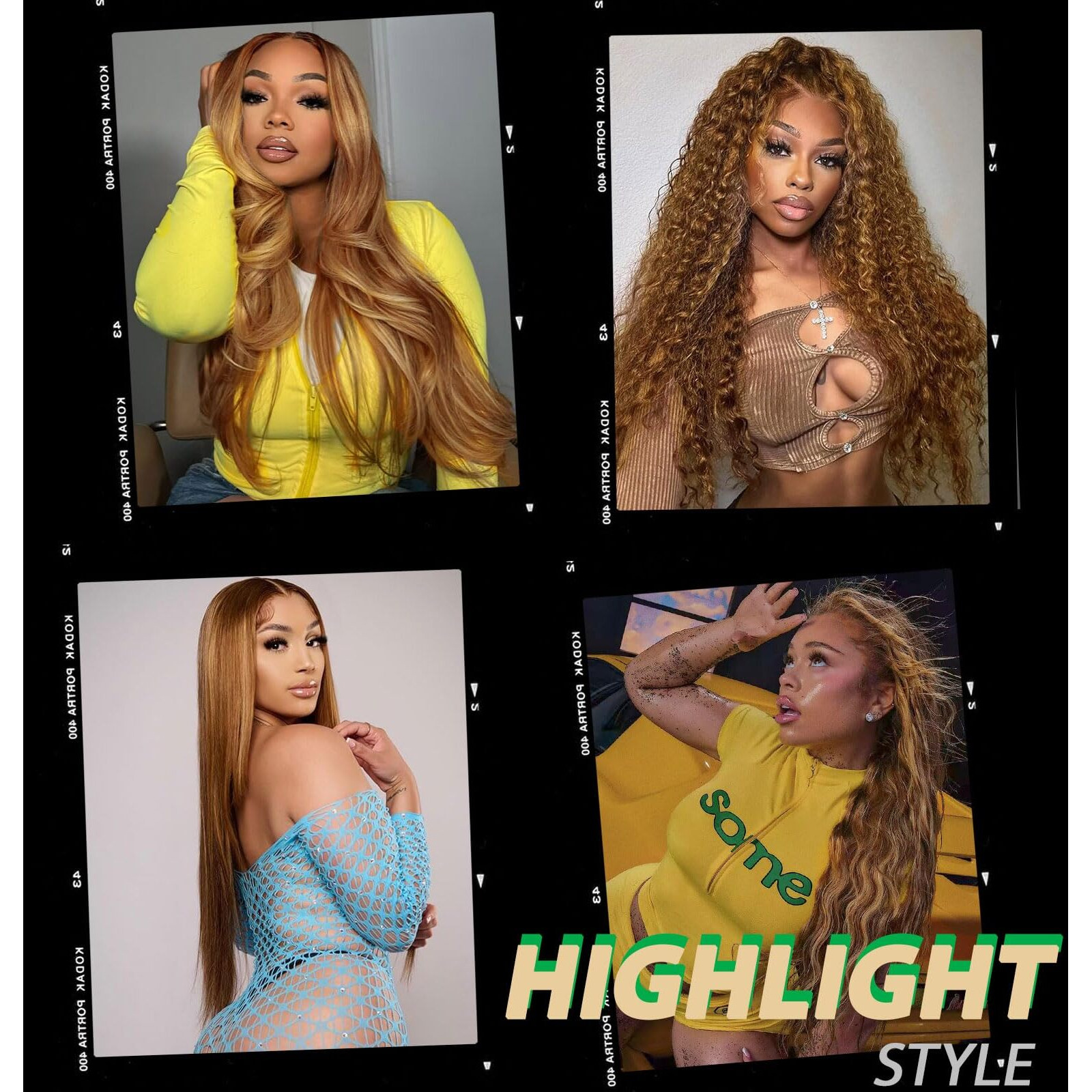 Shciyair Ombre Lace Front Wig Human Hair 13X4 Body Wave Lace Front Wigs Human Hair Pre Plucked Honey Blonde Wig Human Hair 200 Density 4/27 Colored Hd Lace Frontal Wigs For Women 20 Inch
