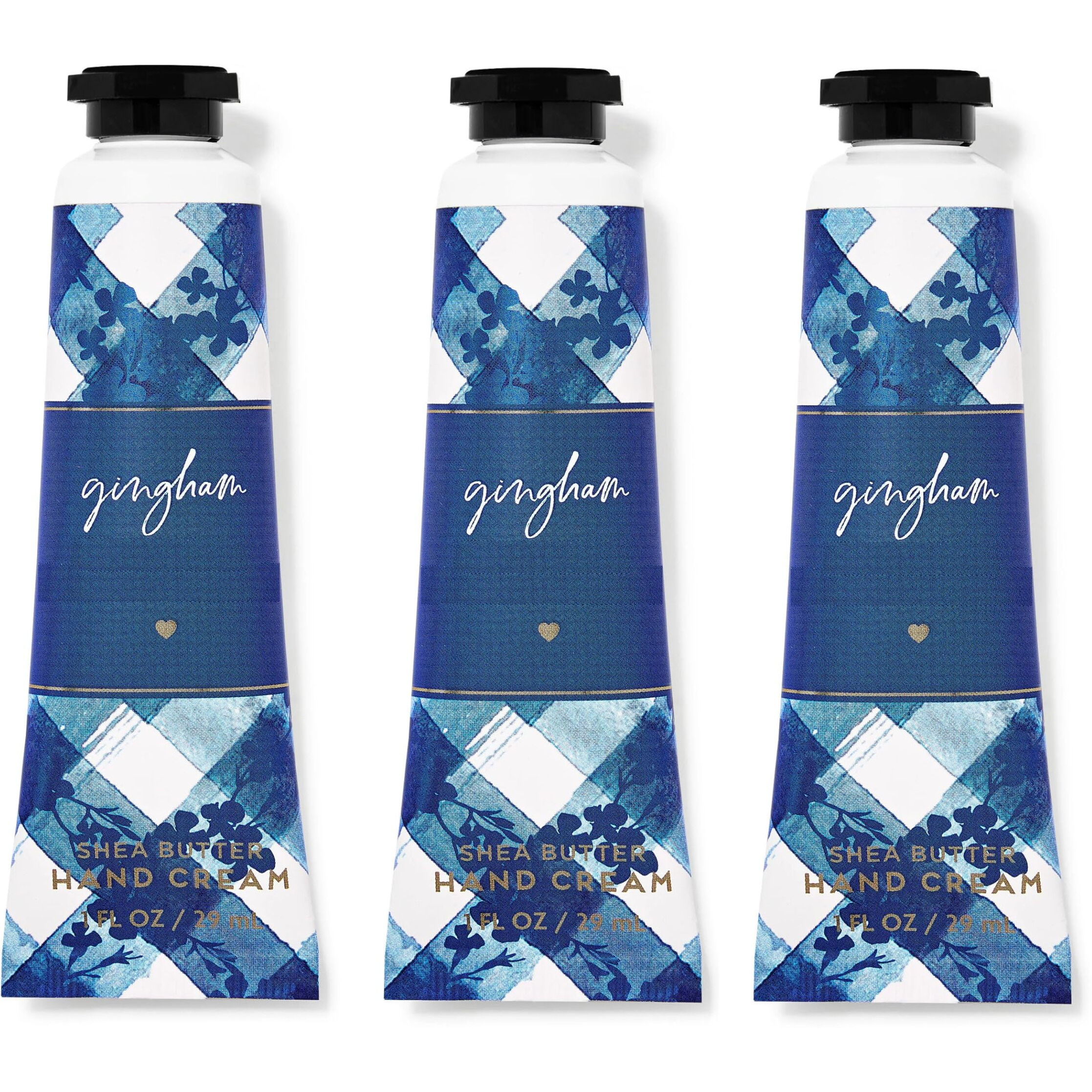 Shea Butter Travel Size Hand Cream By Bath + Body Works - 1 Fl Oz Each - Pack Of 3 - Favorite Scents (Travel Size, Gingham)