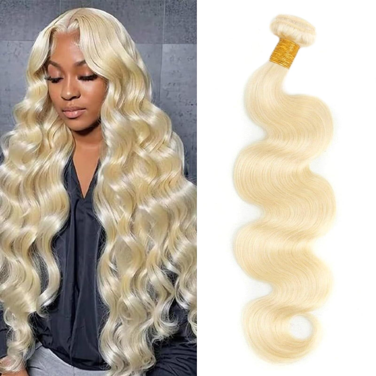 613 Bundles Blonde Bundles Human Hair 16 Inch 613 Body Wave Bundles 100% Unprocessed 12A Grade Brazilian Virgin Hair Bundles 1 Bundle Human Hair 613 Blonde Bundle Human Hair Extensions For Women