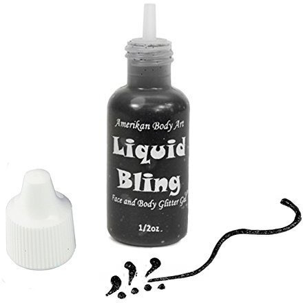 Amerikan Body Art Liquid Bling - Jet Black (0.5 Oz)