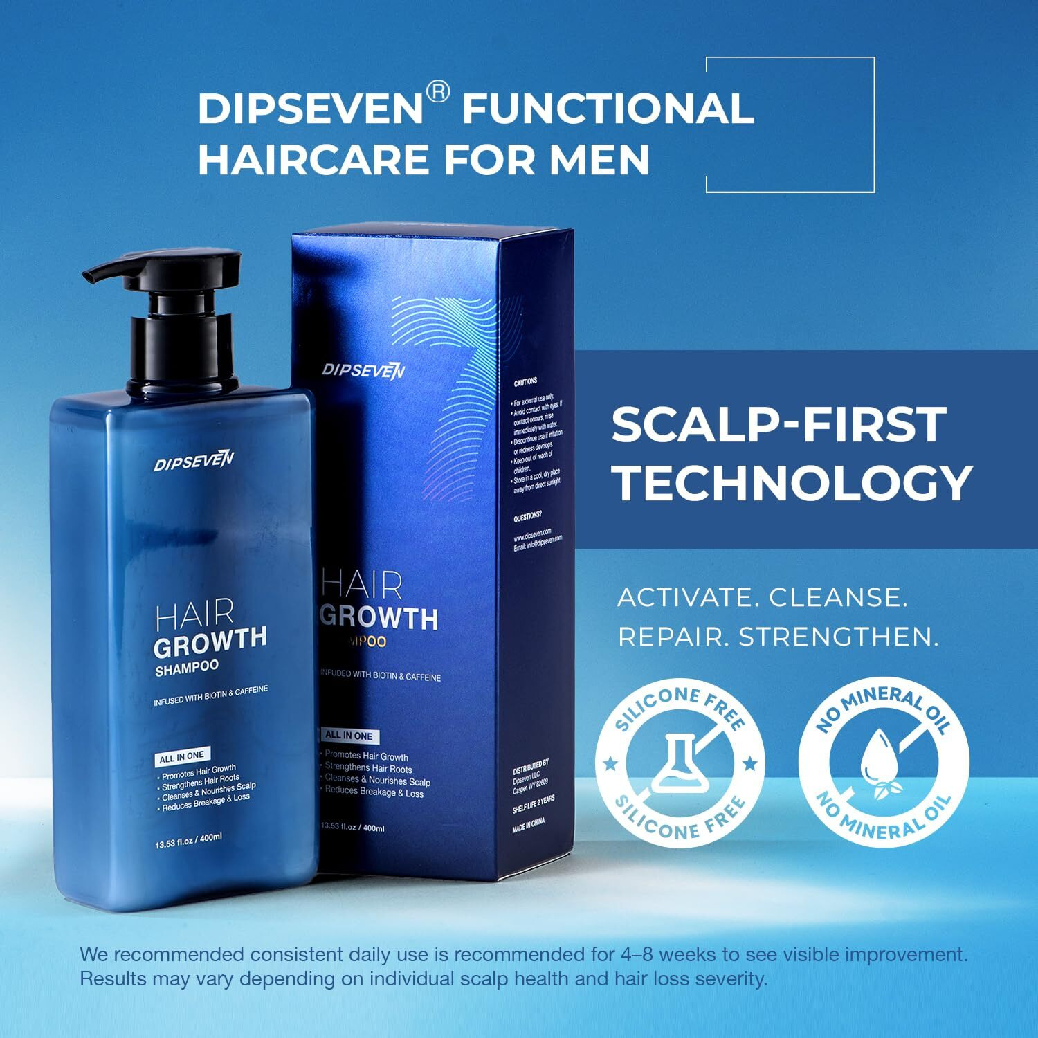 Biotin Hair Growth Shampoo For Men Root Activator Shampoo Thickening Strengthening & Cleansing - Hair Loss And Thinning Hair With Tea Tree Oil Caffeine, Dht Blocker 13.5 Fl Oz