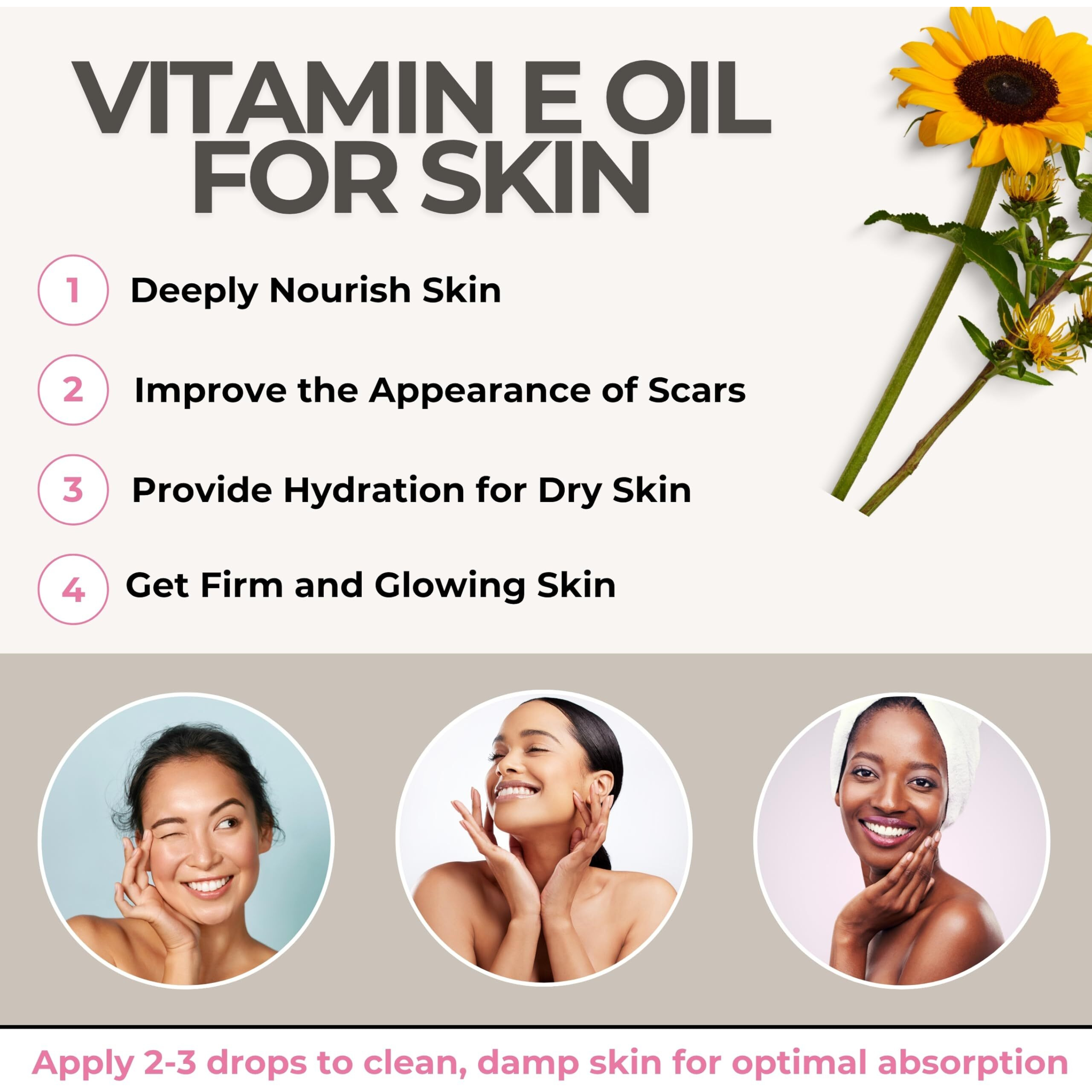 Leven Rose 100% Vitamin E Oil 75,000 Iu Per Oz 100% Natural, Organic, Pure Vitamin E Oil For Skin, Face, Hair, Nails 1Oz