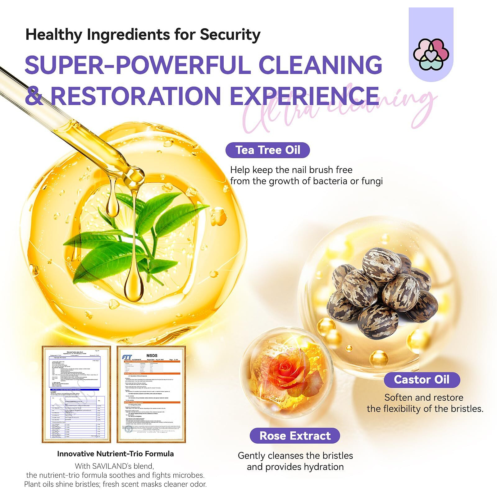 Saviland Acrylic Nail Brush Cleaner 5 Oz Large Capacity Acrylic Brush Cleaner Castor Oil Nail Brush Cleaner Conditioner Restorer With Nail Cleaning Pads & Dappen Dish For Acrylic Nails Home Salon Diy