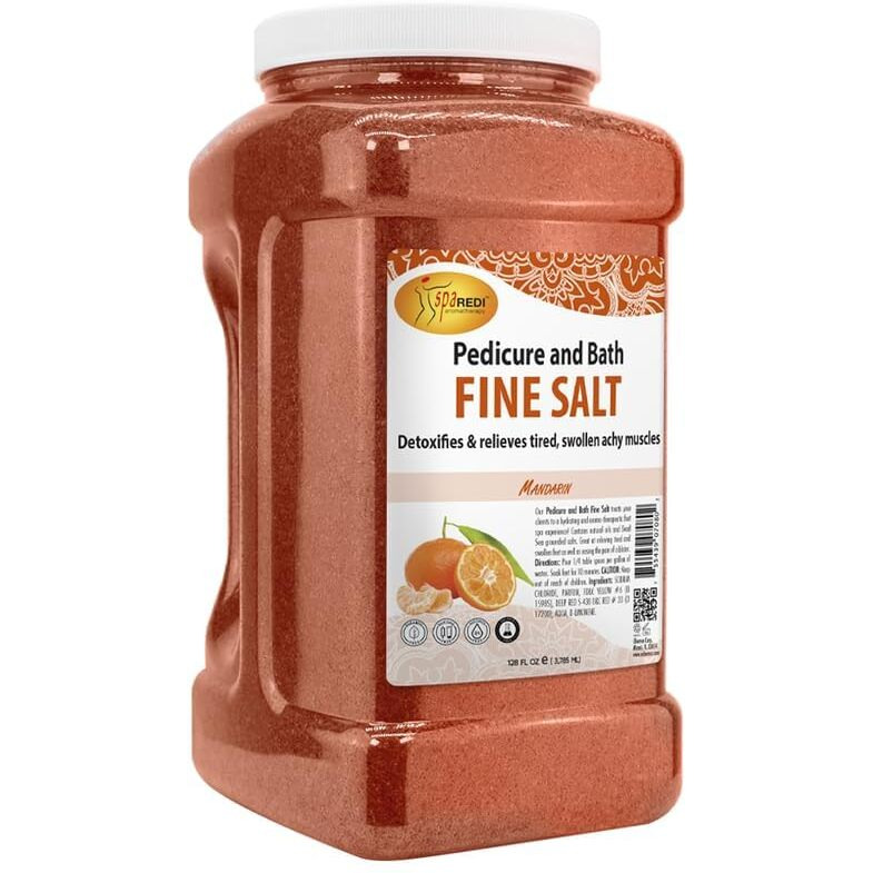 Spa Redi - Detox Foot Soak Pedicure And Bath Fine Salt, Mandarin, 128 Oz - Made With Dead Sea Salts, Argan Oil, Coconut Oil, And Essential Oil - Hydrates, Softens And Moisturizes