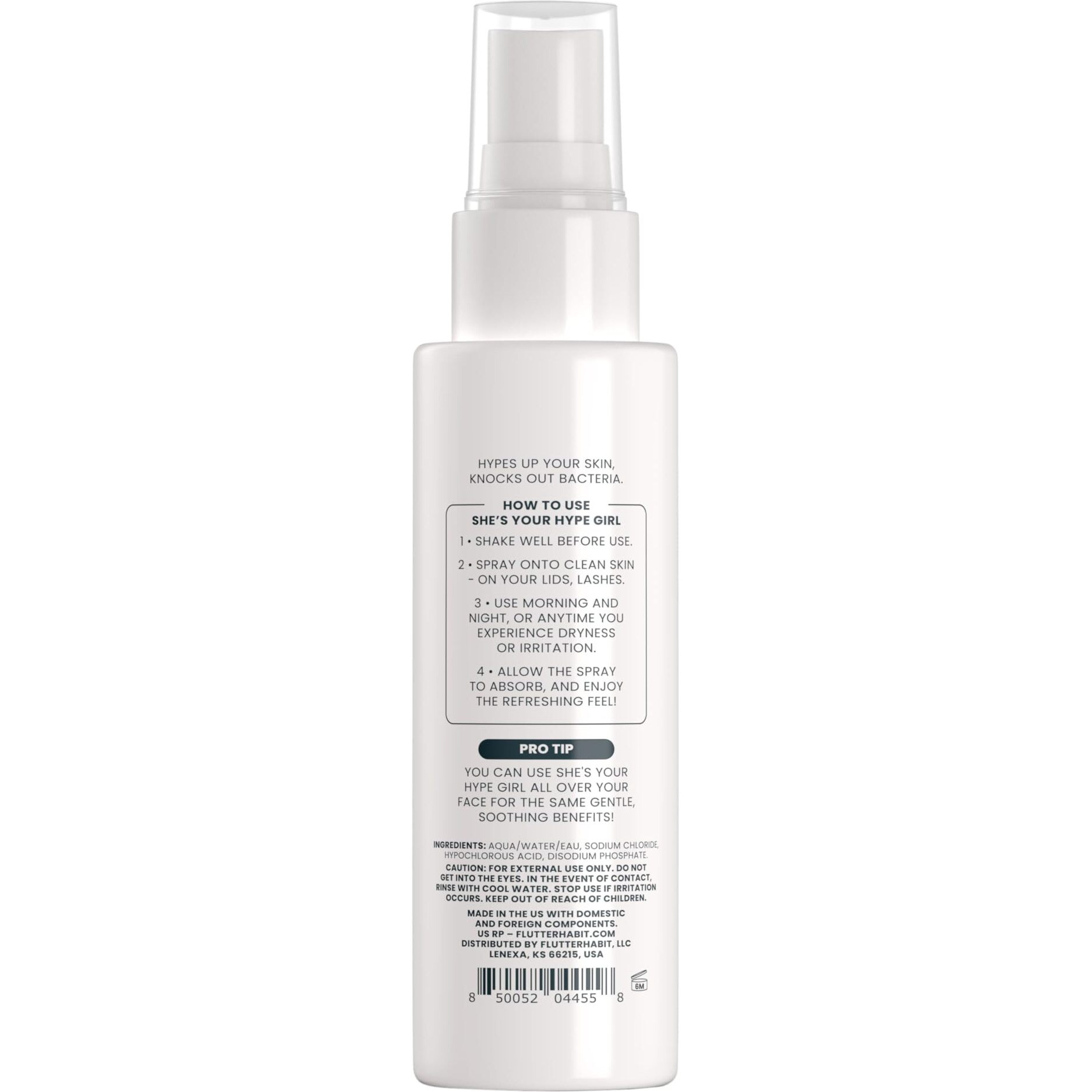 Flutterhabit Hypochlorous Acid Spray, Face Mist For Acne Prone Skin, Hocl Formula To Soothe Irritation, Refresh Complexion, Repair Damage, Balance Oil, Calm Redness, Restore Clarity (125Ml)