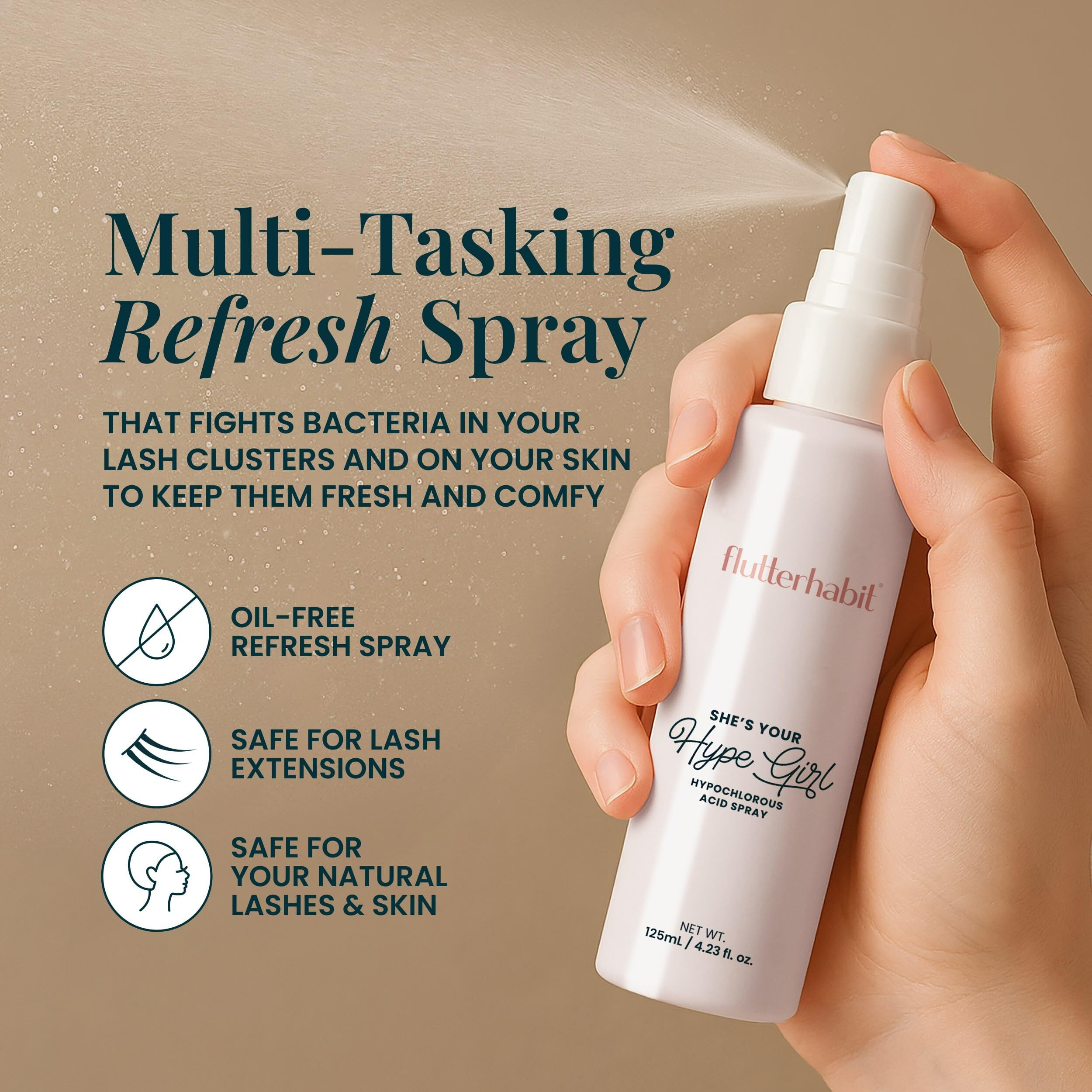 Flutterhabit Hypochlorous Acid Spray, Face Mist For Acne Prone Skin, Hocl Formula To Soothe Irritation, Refresh Complexion, Repair Damage, Balance Oil, Calm Redness, Restore Clarity (125Ml)