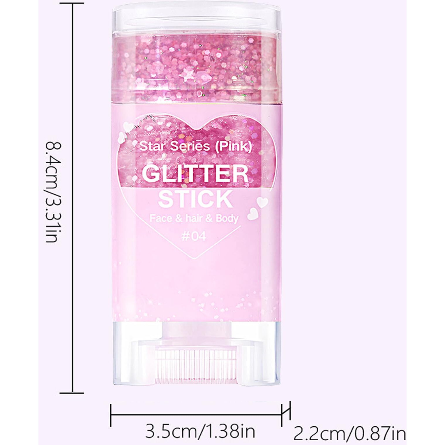 Paminify Pink Hair Glitter Stick, Chunky Sequins Body Face Glitter Singer Concert Outfits For Women,Body Paint For Kids,Waterproof Shimmer Rave Music Festival Accessories For Parties & Events