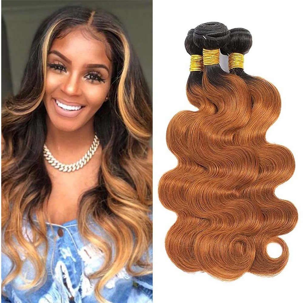 16 18 20 Inch Brown Human Hair Bundles 1B30 Human Hair Ombre Bundles Brown Body Wave Human Hair Bundles Wet And Wavy Unprocessed Brazilian Virgin Human Hiar Bundles Brown Body Wave Bundles Human Hair