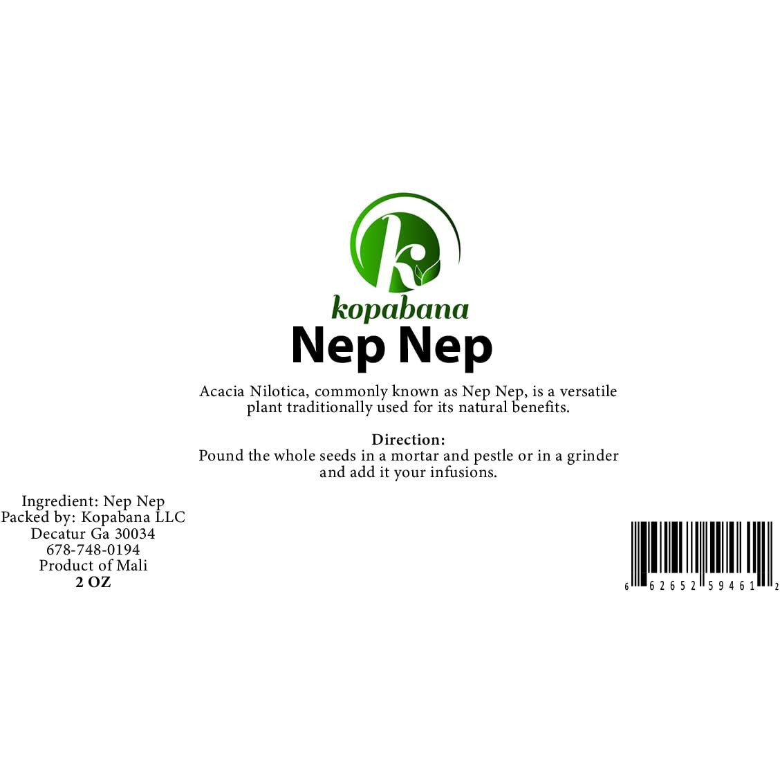 Kopabana Nep Nep (Acacia Nilotica Seeds) - 2Oz, Hand-Harvested And Sun-Dried Organic Seeds From Mali