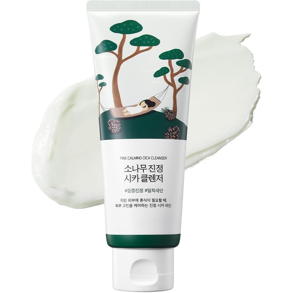 Round Lab Pine Calming Cica Cleanser 5.07 Fl Oz - Acne Face Wash With Salicylic Acid, Bha & Lha For Sensitive Skin, Soothing Cica + Hydrating Hyaluronic Acid, Gentle Foaming Cleanser, 150Ml