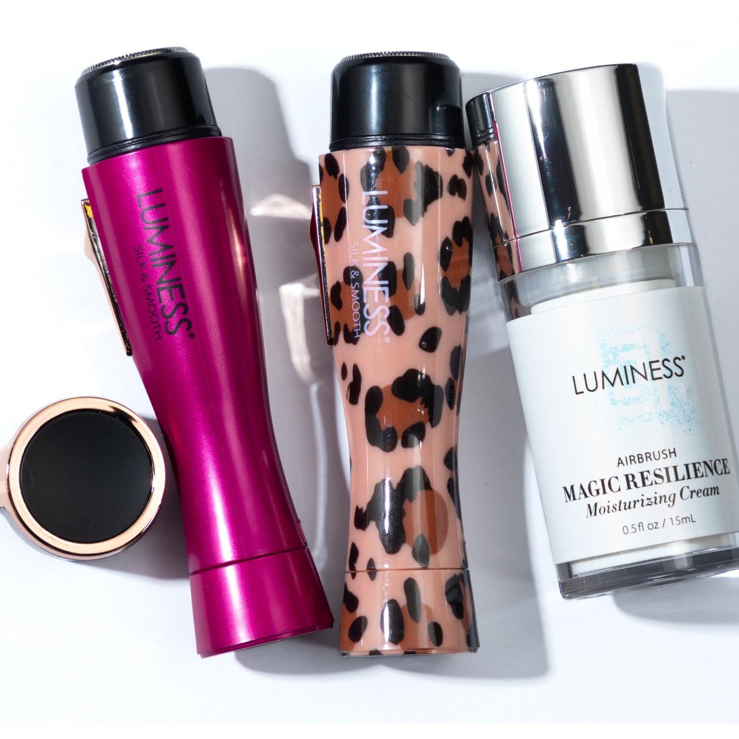 Luminess Silk & Smooth Skin Care Set Flawless Facial Hair Removal & Face Moisturizer For Women - Painless Facial Razor For Lips, Chin, Peach Fuzz - 2 Electric Shavers & Hydrating Cream With Rose Oil