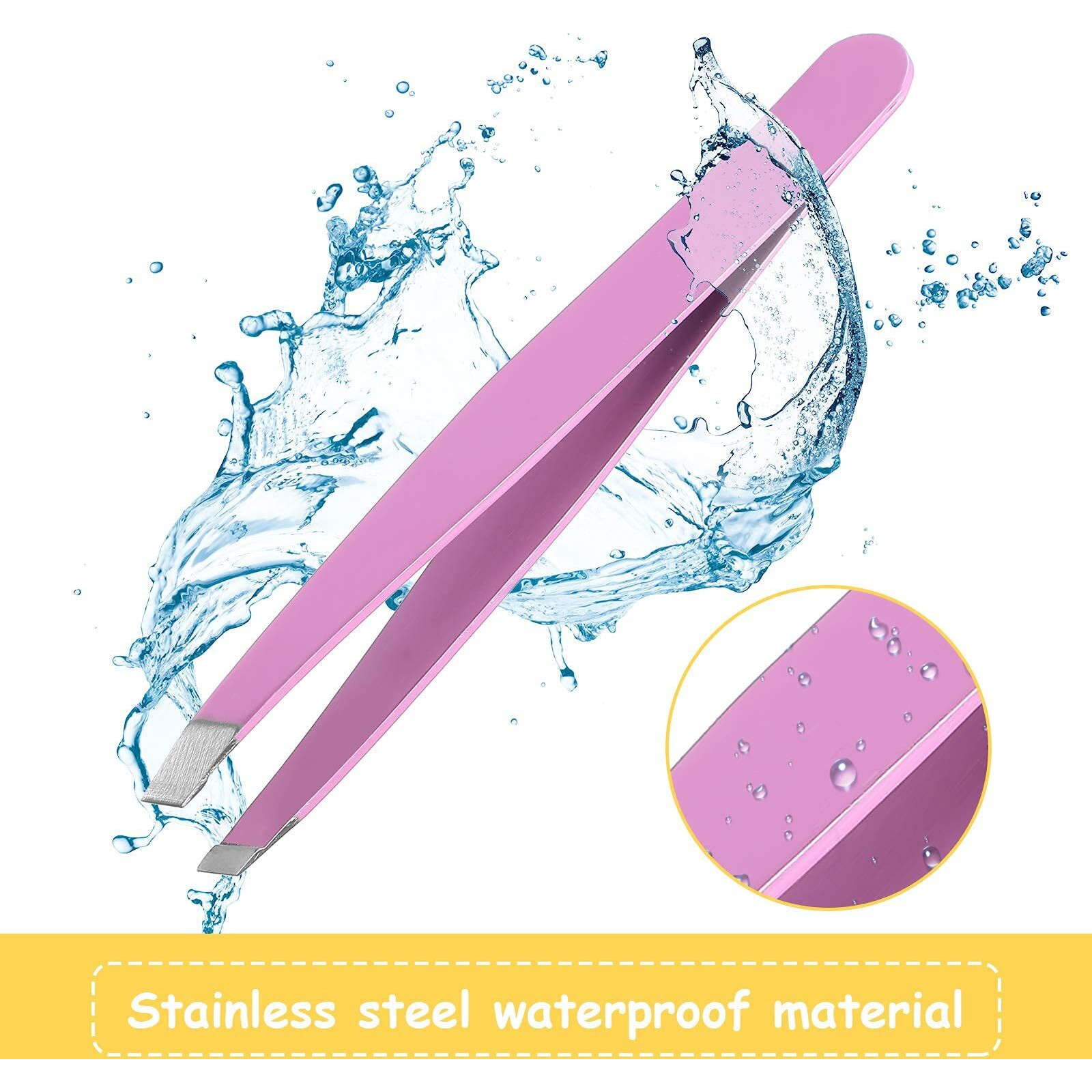 Maitys 16 Pieces Slanted Eyebrow Tweezers Stainless Steel Tip Precision Tweezers Bulk For Women And Men Personal Care Ingrown Hair, Facial Hair And Lash Extension