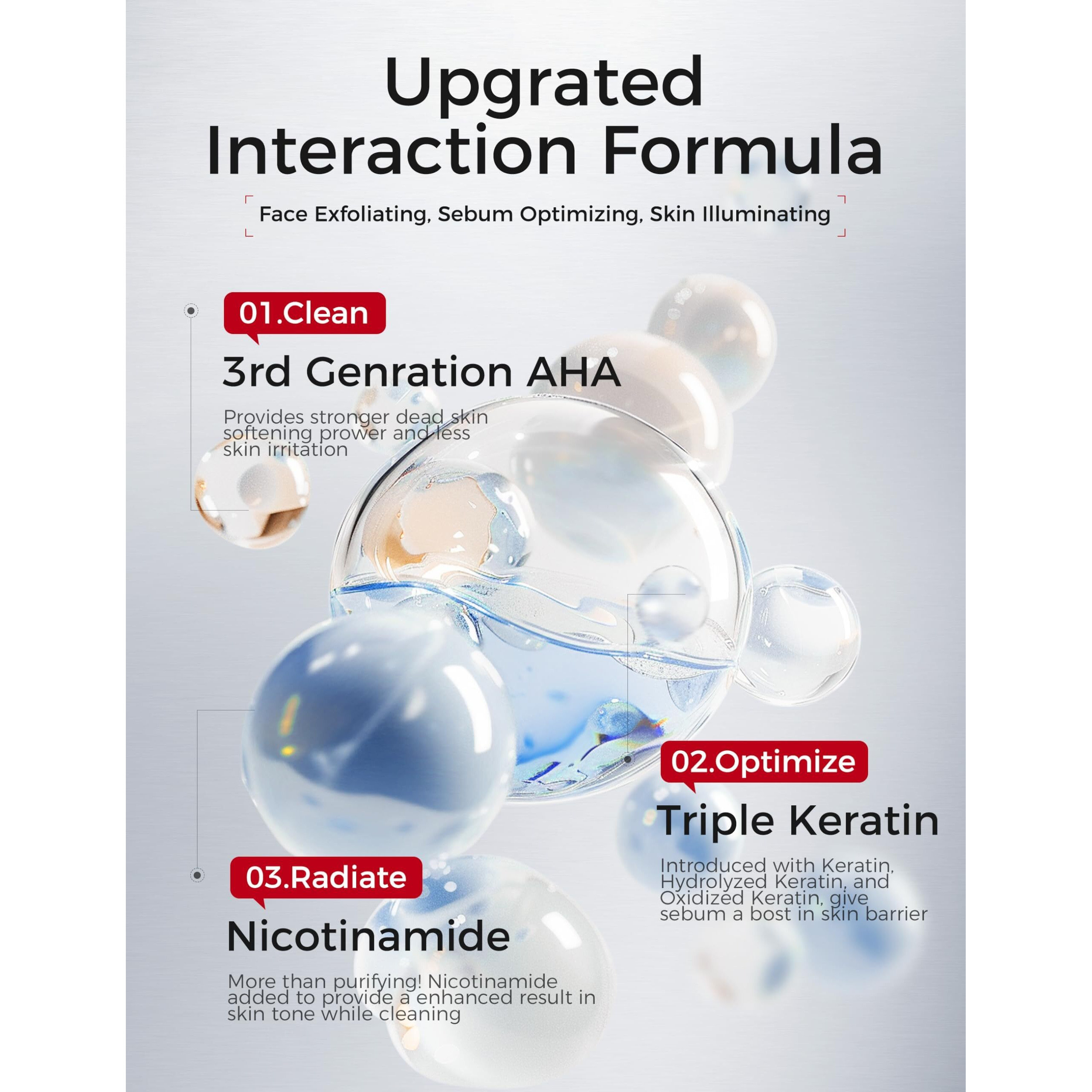 Ning Dermologie Peeling Gel For Face Purifying Exfoliating Face Wash | Pore Cleanser With Gentle Pha & Aha, Niacinamide - Smoothing Skin Blackhead Refining Deep Cleansing Moisturizing | 7.05 Oz