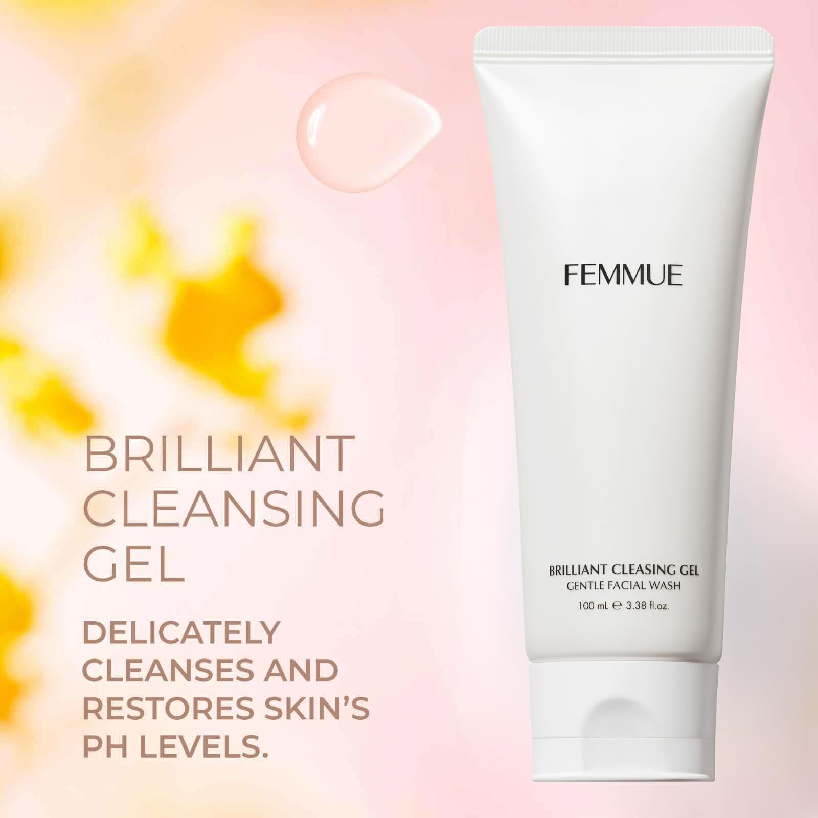 Femmue Cleansing Gel Face Wash (3.38 Oz) | Hydrating Daily Facial Gel Cleanser & Makeup Remover With Blueberry Extracts | Korean Skincare