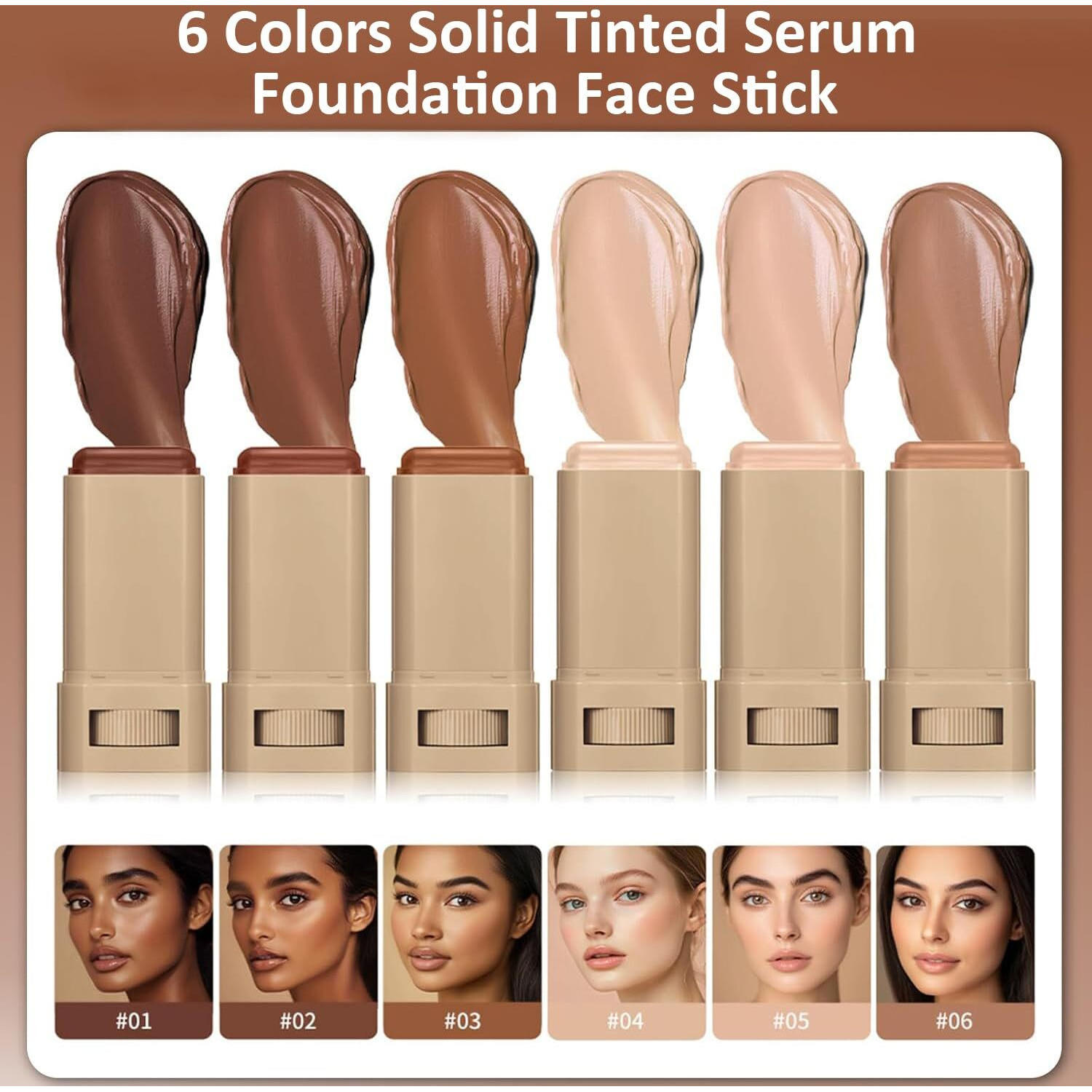 Beauty Balm Serum Boosted Skin Tint, Solid Tinted Serum Boosted Skin Tint Balm, Facial Color Correct, Radiant & Dewy Finish, Face Tinted Foundation, Contour Stick For Face Makeup (05)