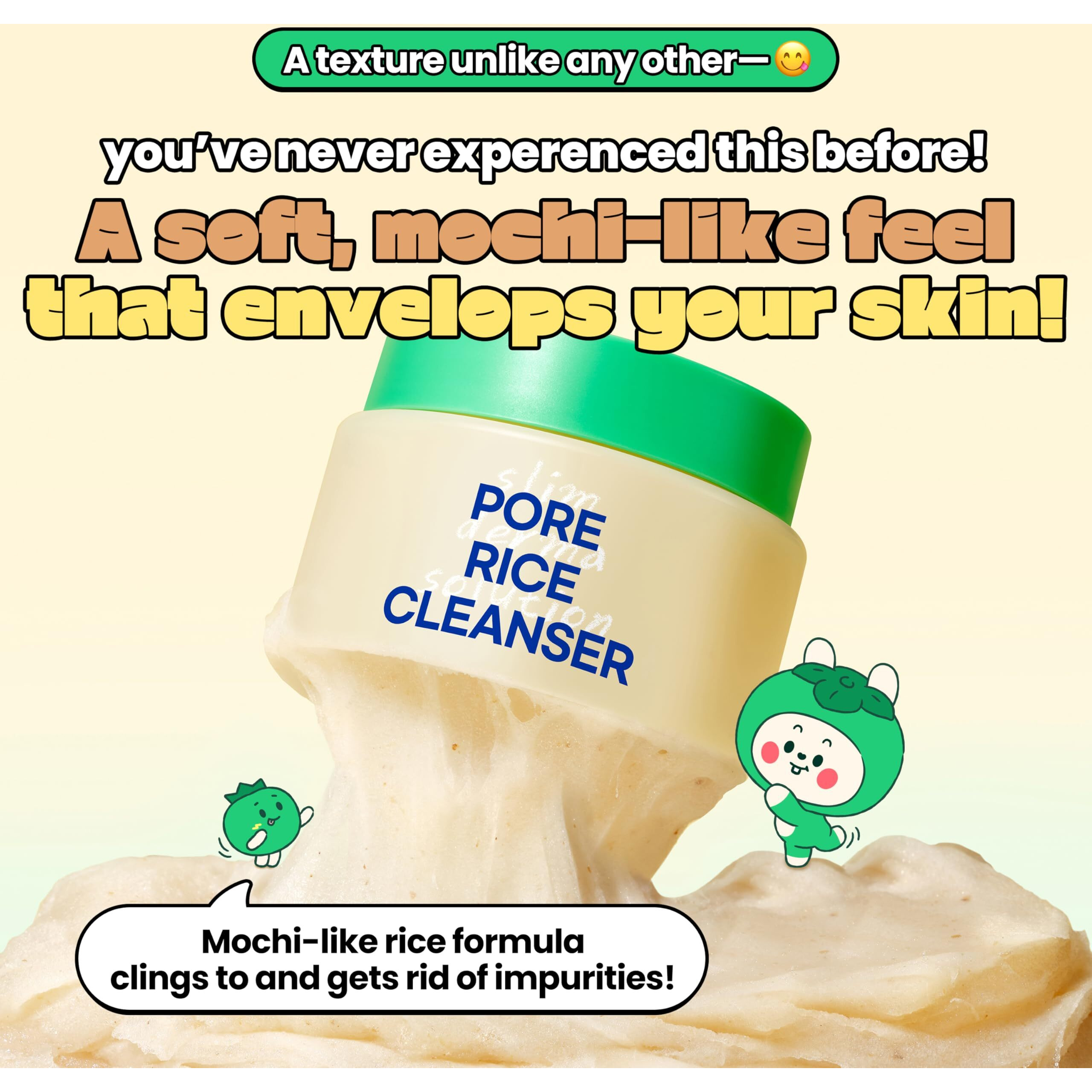 Labit Pore Rice Cleanser (50G/1.69 Oz) | Mochi Facial Foaming Face Wash For Sensitive & Oily Skin, Deep Cleansing Pore Cleanser With Rice Peptide, Refines Skin Texture, Radiant, Vegan