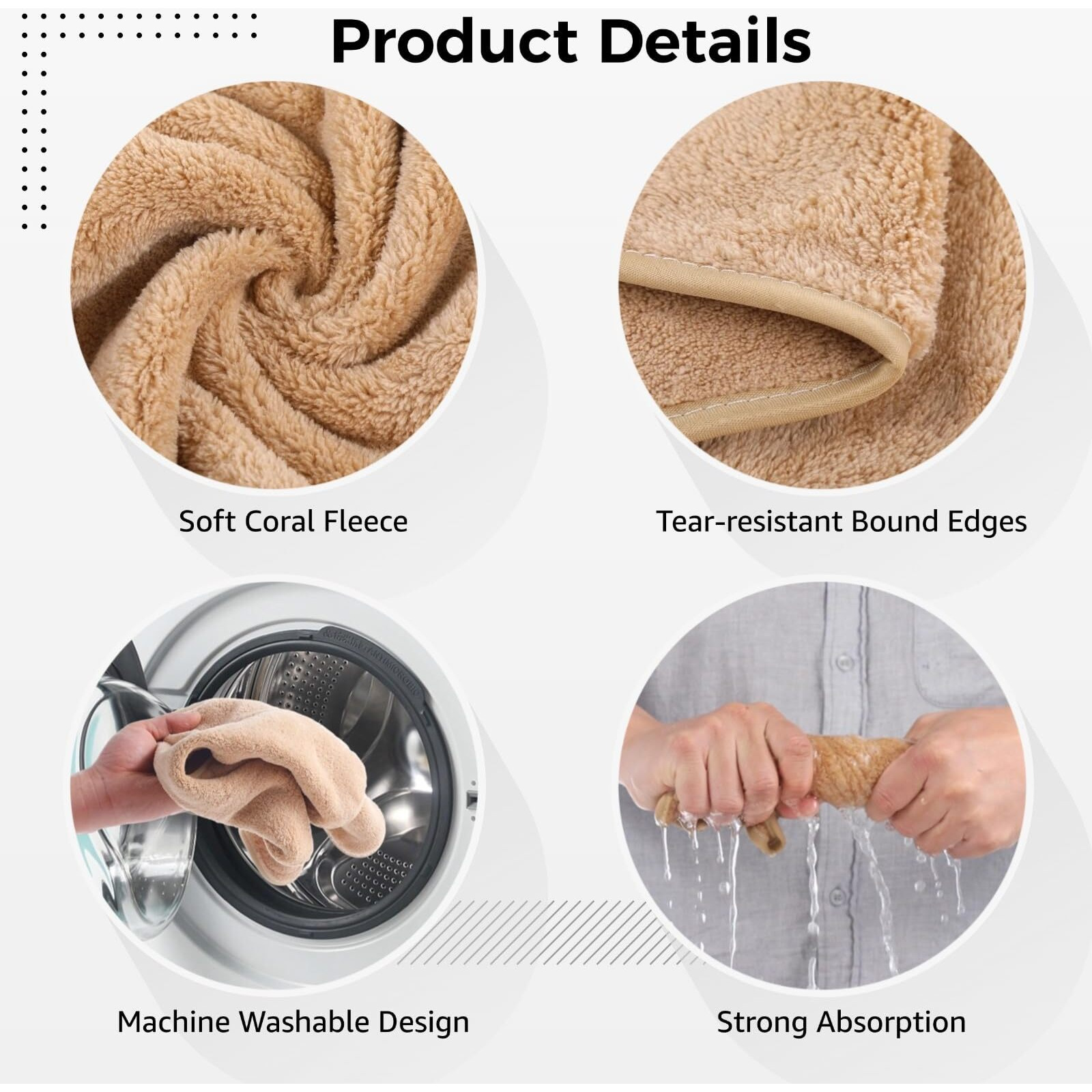Dimegon 12 Pcs U-Shaped Facial Towels, Split Design, Soft Esthetician Towel, Facial Stem Massage Cleansing Towel, Coral Fleece Face Cloth For Beauty Salons, Skin Care, Spa Centers