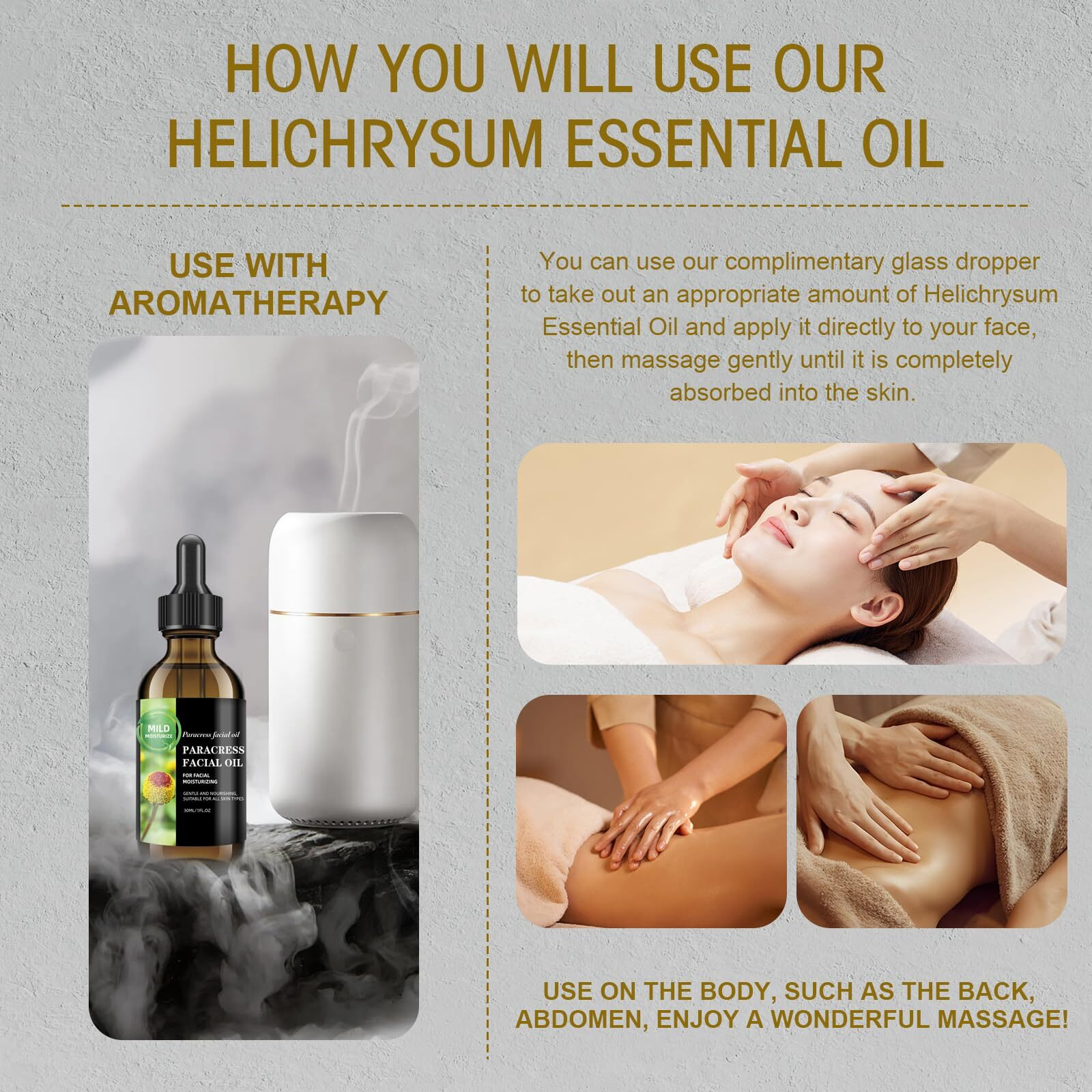 Paracress Facial Oil With Helichrysum Essential Oil - 100% Natural Anti-Aging Formula For Wrinkle Reduction, Firming & Hydration - Moisturizing Face Oil For Radiant, Youthful Skin - 30Ml 1 Fl. Oz