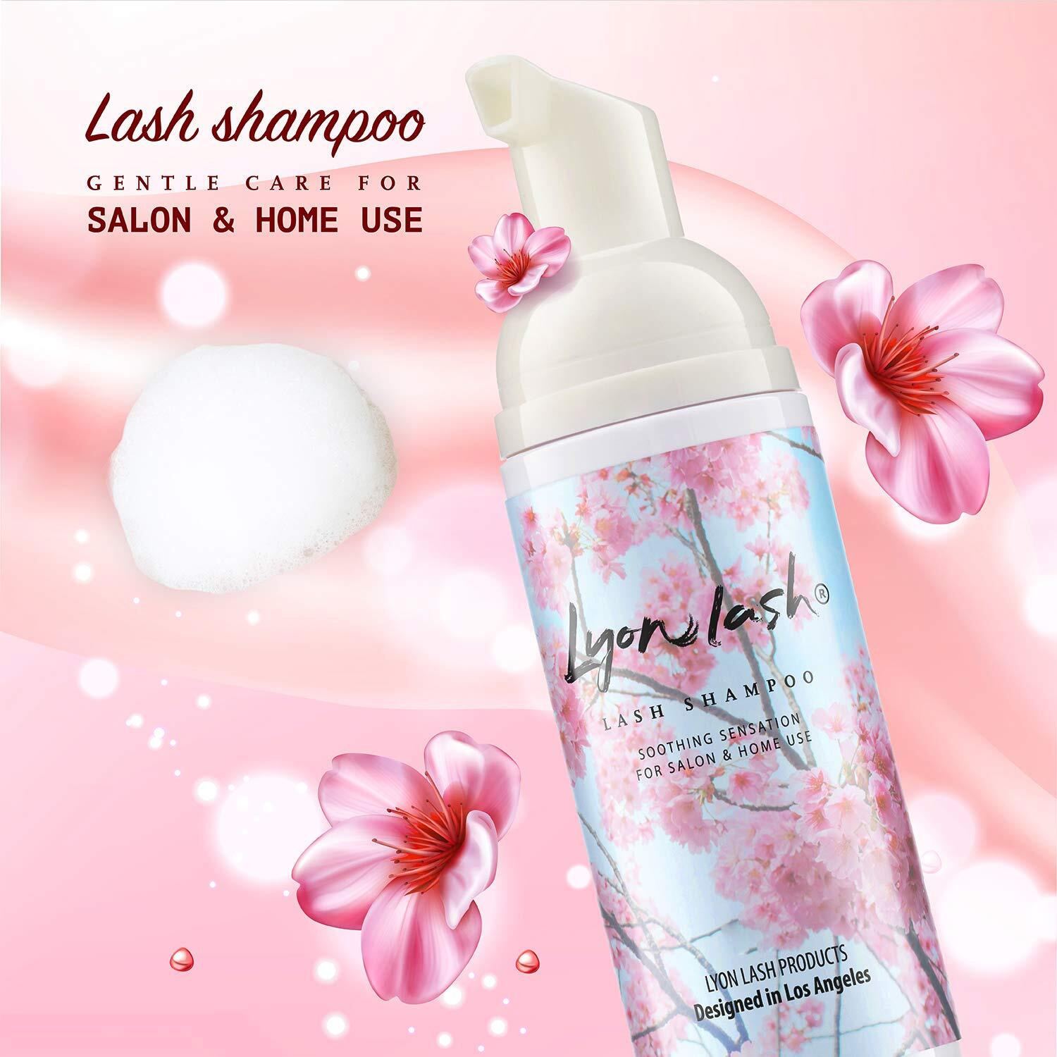 Lyon Lash Eyelash Extension Cleanser 150Ml With Cleansing Brush, Foam Shampoo/Lash Bath, Gentle Formula For Sensitive People, To Remove Eye Makeup Oil & Dust & Mascara, For Professional And Home Use