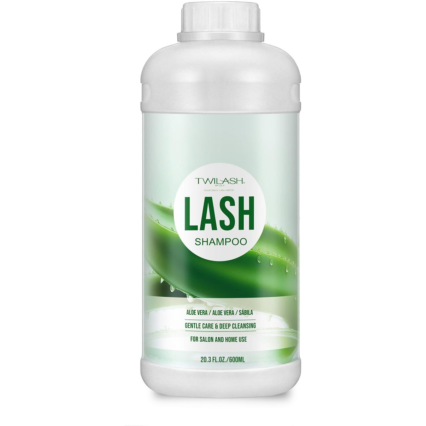 600Ml Lash Shampoo Bulk, Eyelash Extensions Cleanser For Extensions, Safe Makeup Remover, Non-Irritating Or Burning Formula Eyelid Foaming Cleanser Best For Professional Salon And Home Use (Aloe Vera)