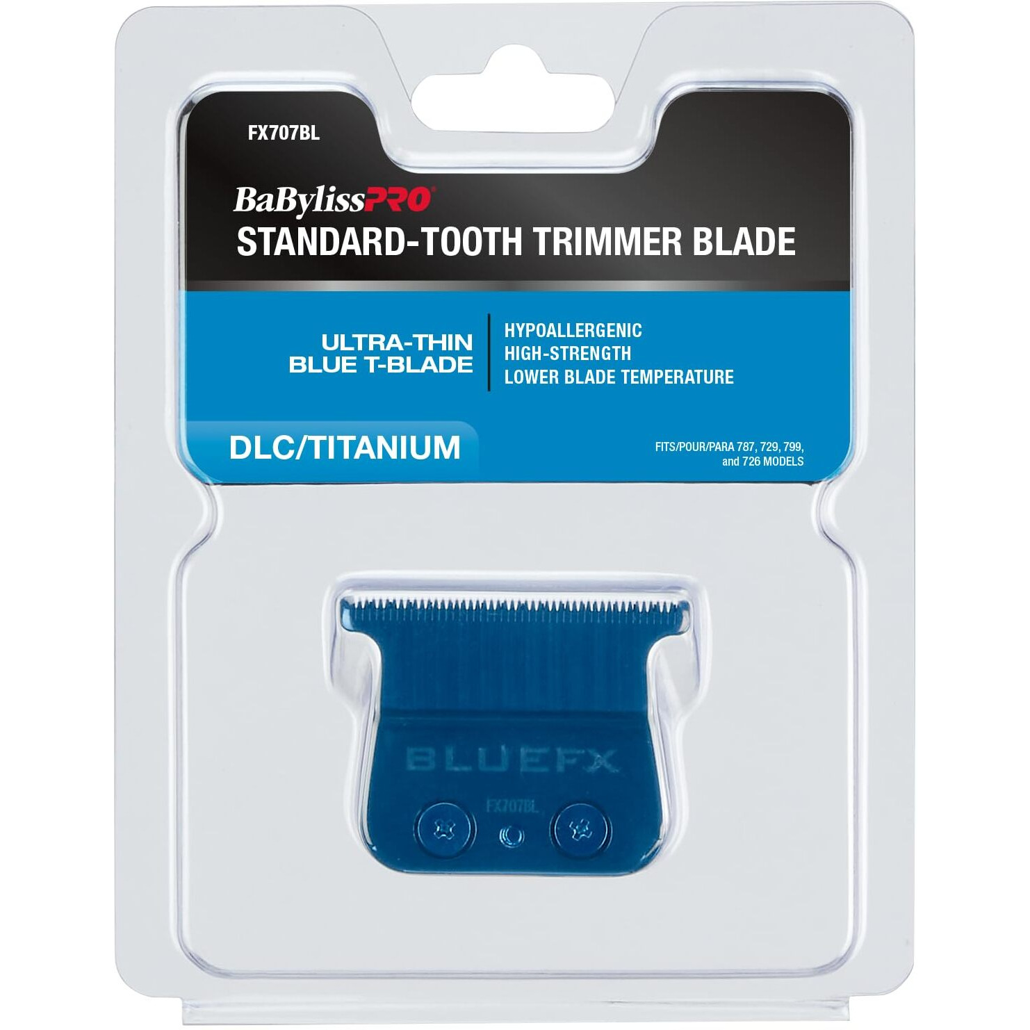 Babylisspro Standard-Tooth Trimmer Blade, Ultra-Thin Blue T-Blade For Trimmers