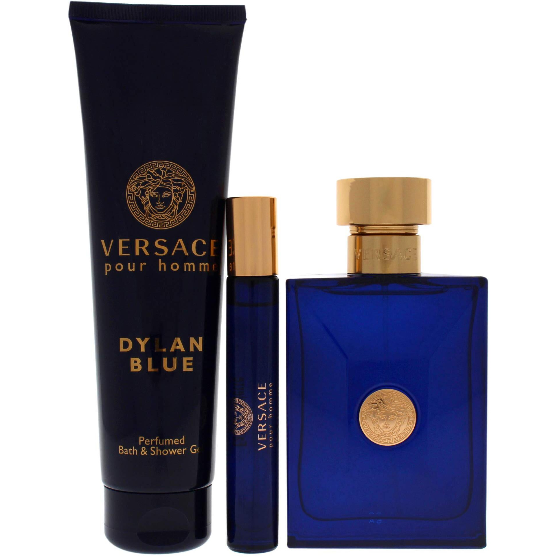 Versace Dylan Blue By Versace For Men - 3 Pc Gift Set 3.4Oz Edt Spray,0.3Oz Edt Spray,5.0Oz Bath And Shower Gel