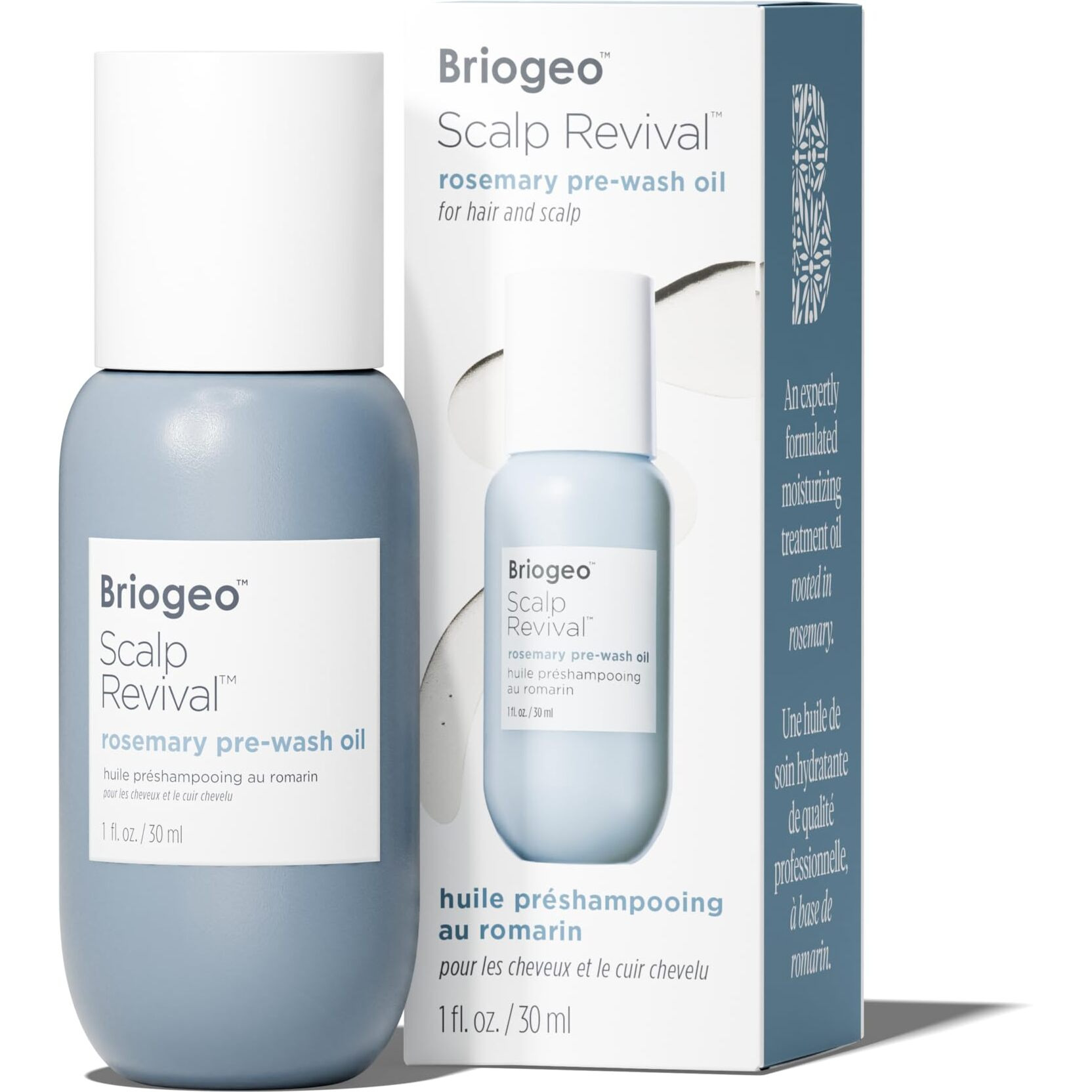 Briogeo Scalp Revival Rosemary Pre-Wash Oil, Hair And Scalp, Dry Scalp Treatment For Stronger And Longer Hair, Soothe Dry Scalp, Lipids And Vitamins, Deep Moisture, Vegan, Cruelty-Free, 1 Fl Oz