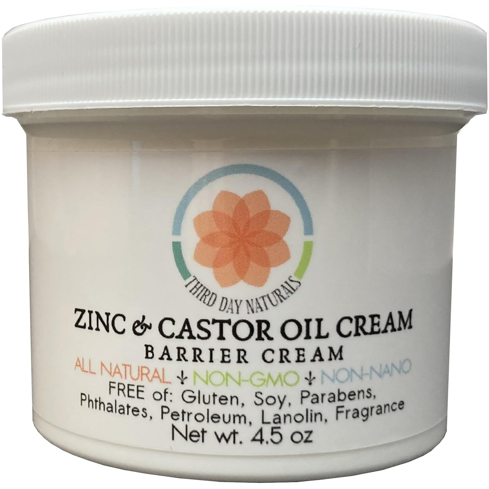 Td Naturals Zinc And Castor Oil Cream - Non-Nano And Non-Gmo Barrier Cream 4.5 Oz