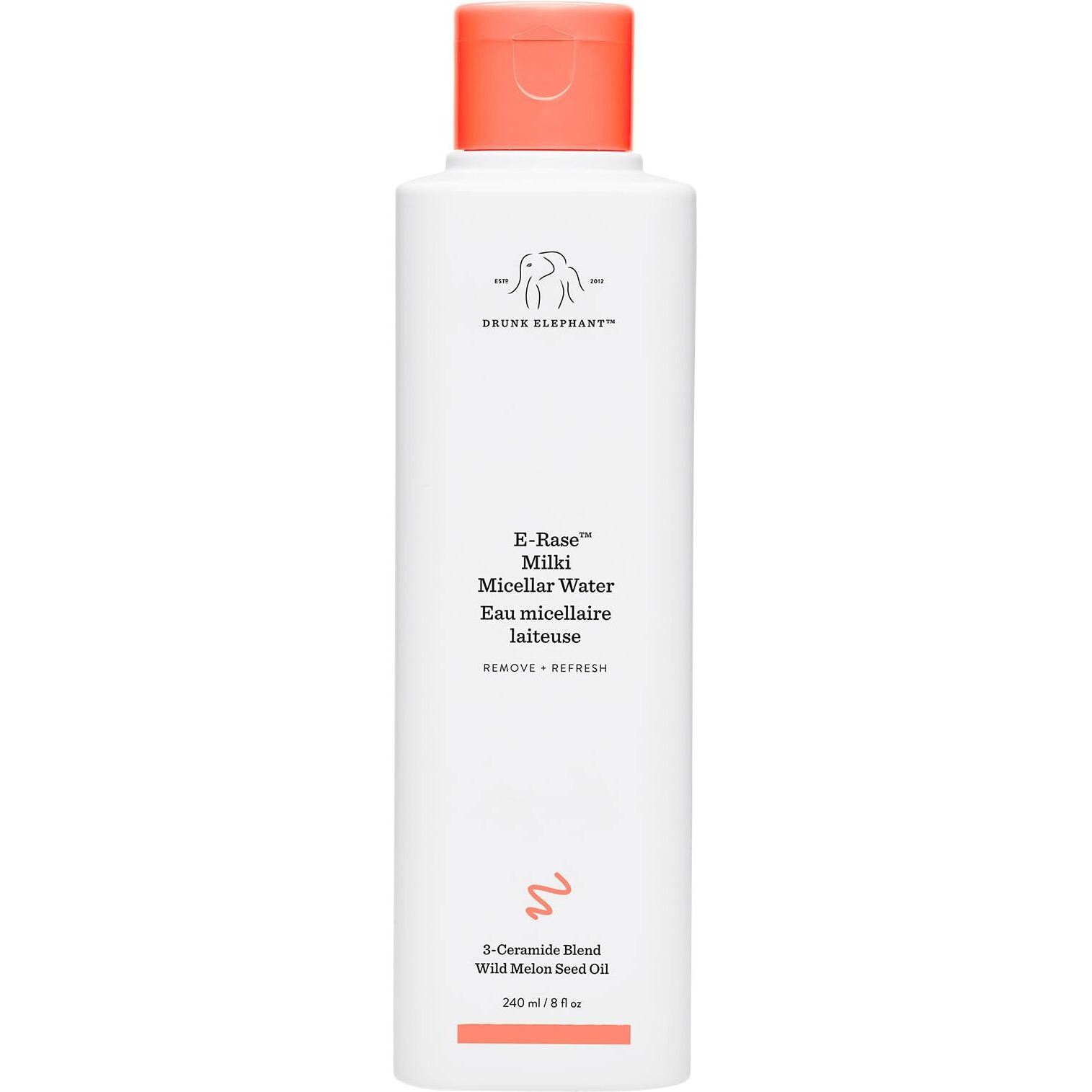 Drunk Elephant E-Rase Milki Micellar Water - 240 Ml/8 Fl Oz - Mild No-Rinse Formula - Clean Clinical Skincare - Cruelty-Free - Dermatologist-Tested - Free Of Essential Oils, Silicones, And Fragrance