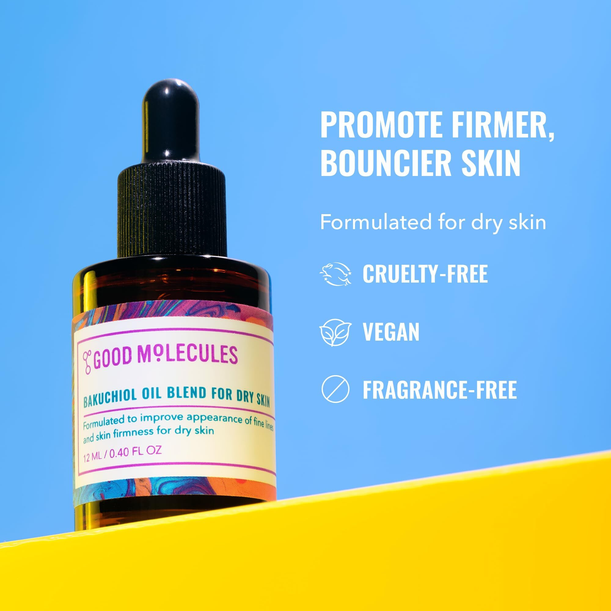 Good Molecules Bakuchiol Oil For Dry Sky - Ultra Hydrating Natural Blend With Bakuchiol And Rosehip Oil, Promotes Collagen Production, Moisturizing Face Oil