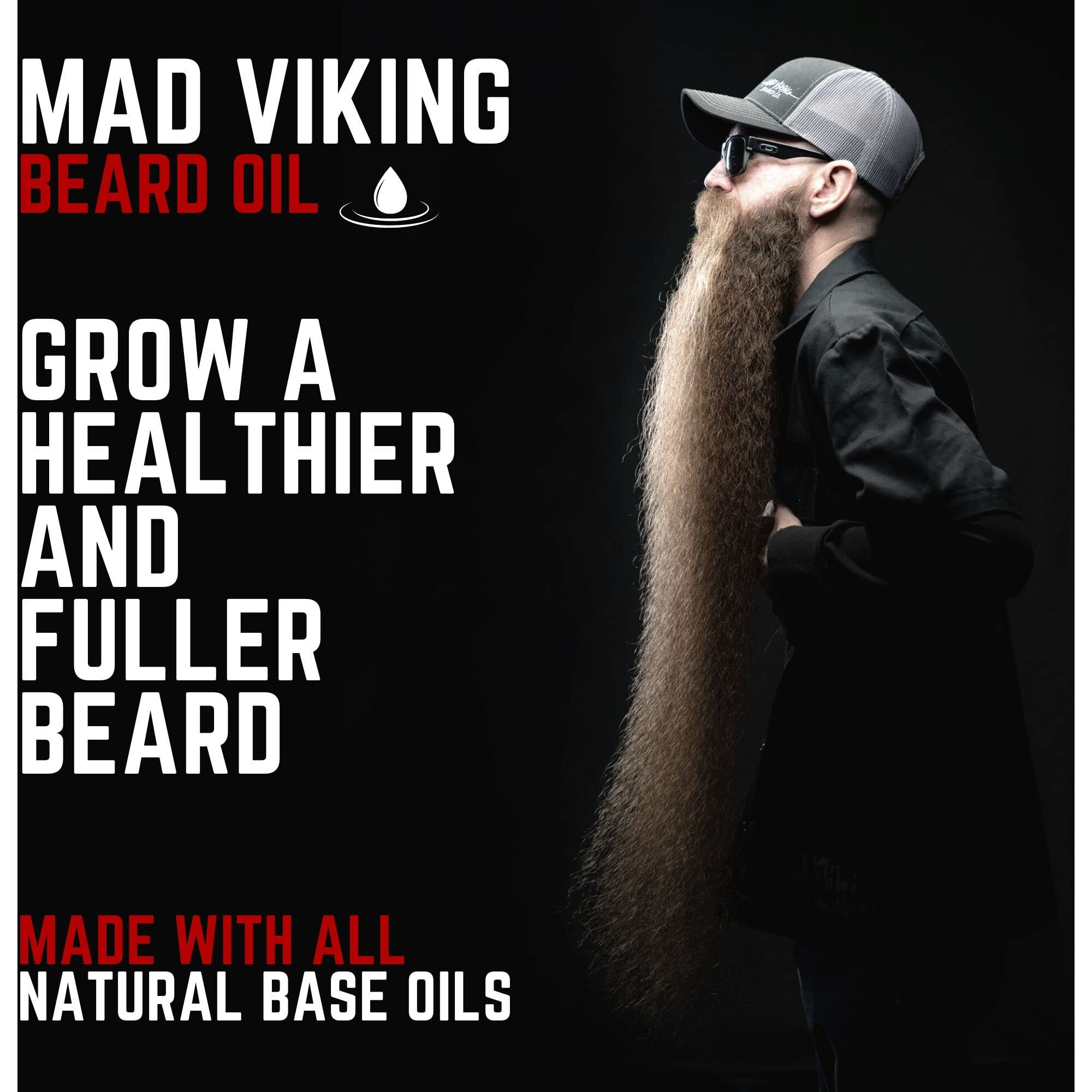 Mad Viking Fjord Beard Oil - Hydrate, Soften And Grow Your Beard Naturally. Fight Itch And Dandruff With A Crisp Yet Woodsy Mint, Orange, Cedarwood & Sandalwood Scent. Made In The Usa - 2Oz