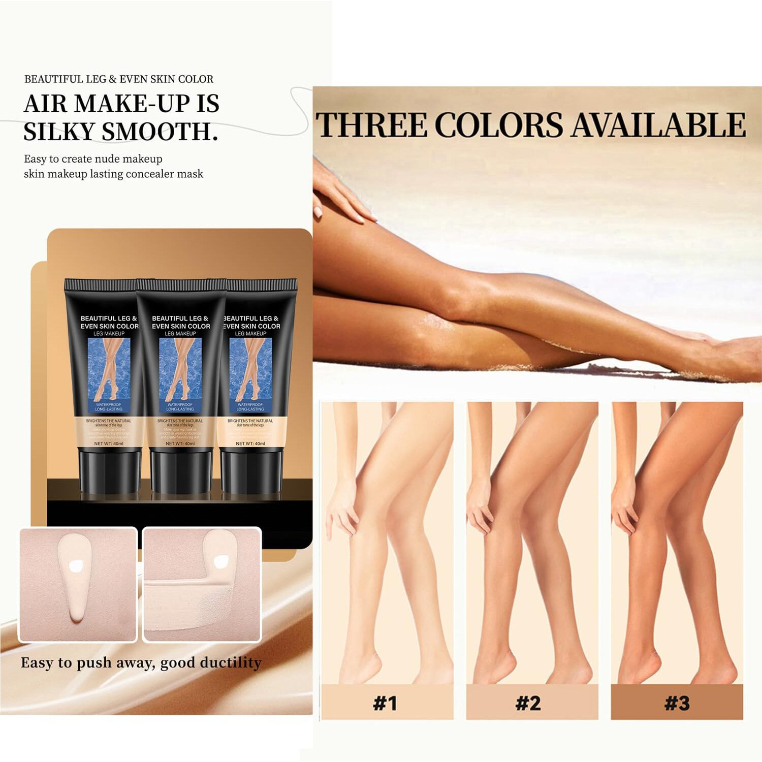 Gl-Turelifes Body&Legs Makeup Waterproof No Transfer, Flawless Body Coverage Perfector, Leg And Body Scar Cover Up/Tattoo Cover Up,Airbrush Legs Glow Lotion (1 Fairest Glow, 40Ml)