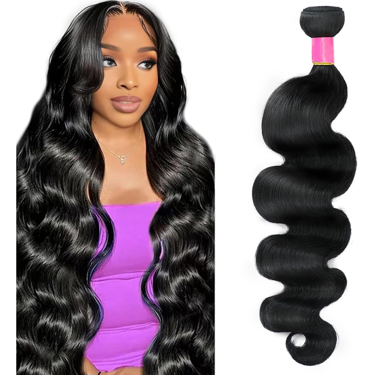 Body Wave Bundles Human Hair 30 Inch 12A Human Hair Bundles Real 100% Raw Unprocessed Brazilian Virgin Sew In Quick Weave Natural Black Deals Thick Hair Extensions